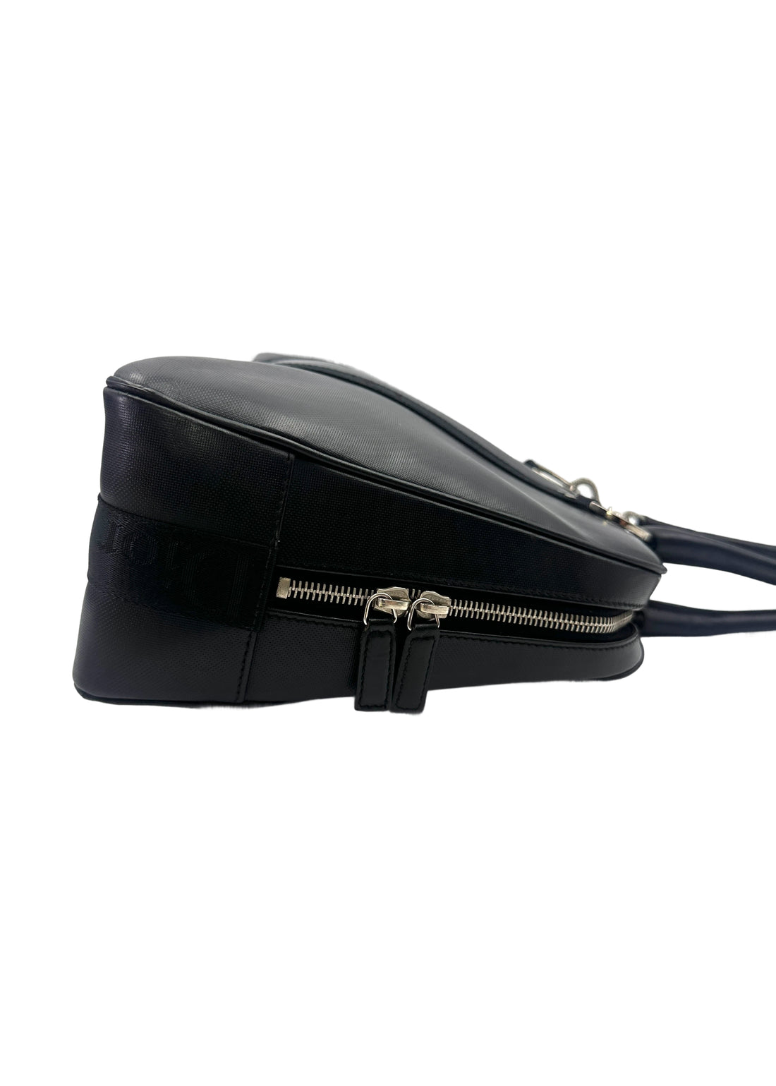 Christian Dior Black Leather Top Handle Boston Bag DR751