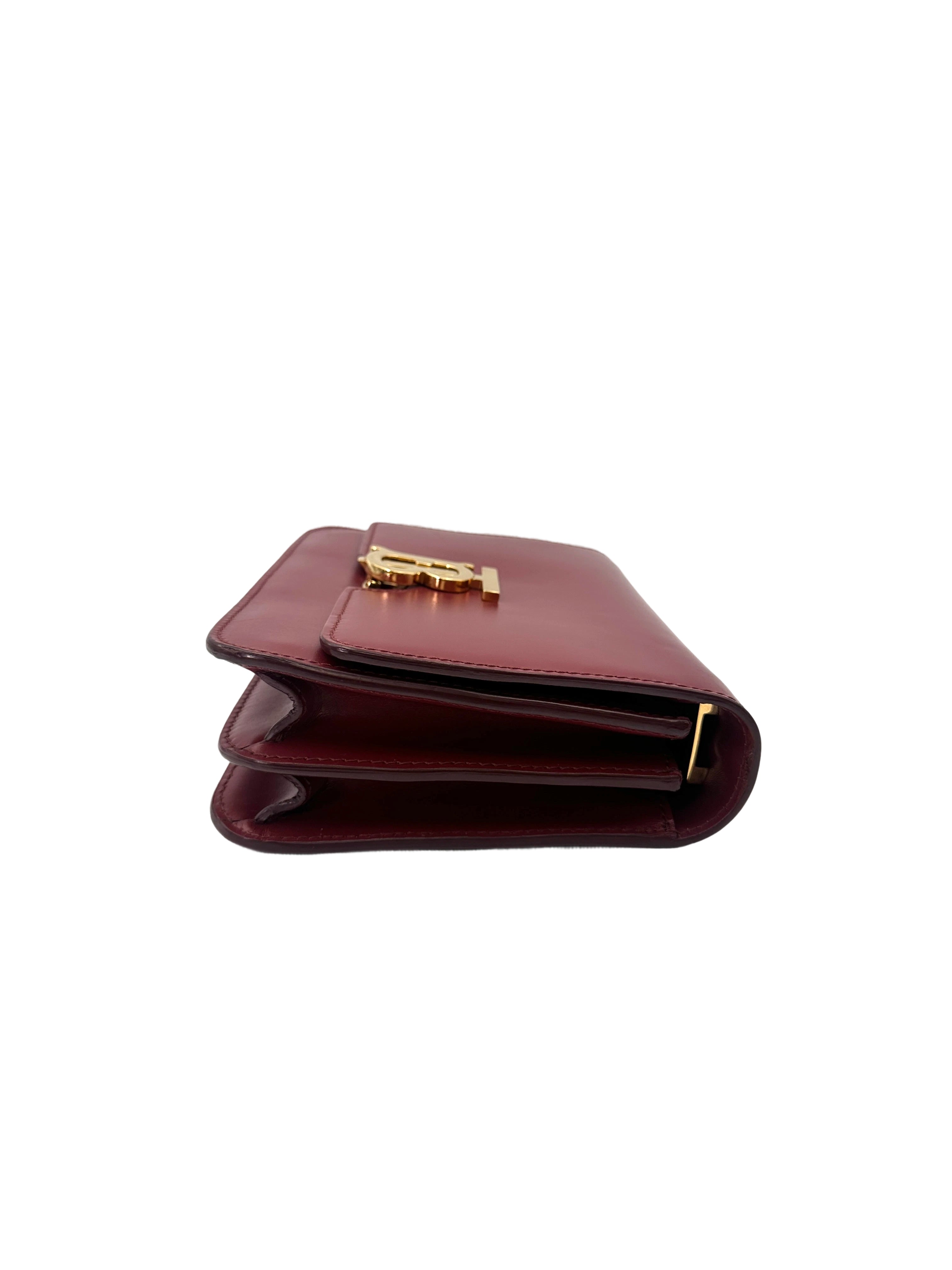 Burberry TB Red Leather Shoulder Bag BR66