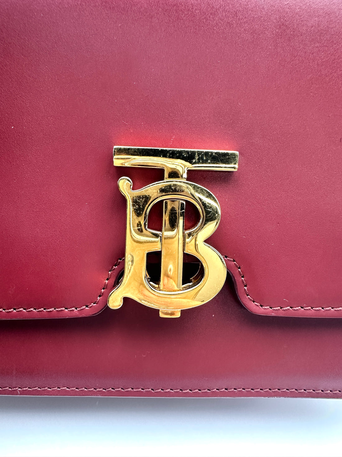 Burberry TB Red Leather Shoulder Bag BR66