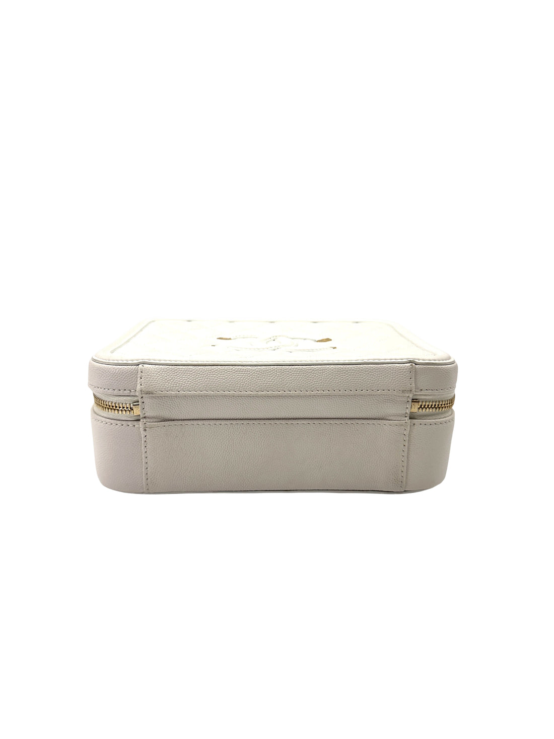 Chanel CC Filigree White Quilted Leather Top Handle Vanity Case(26***20) CC2049