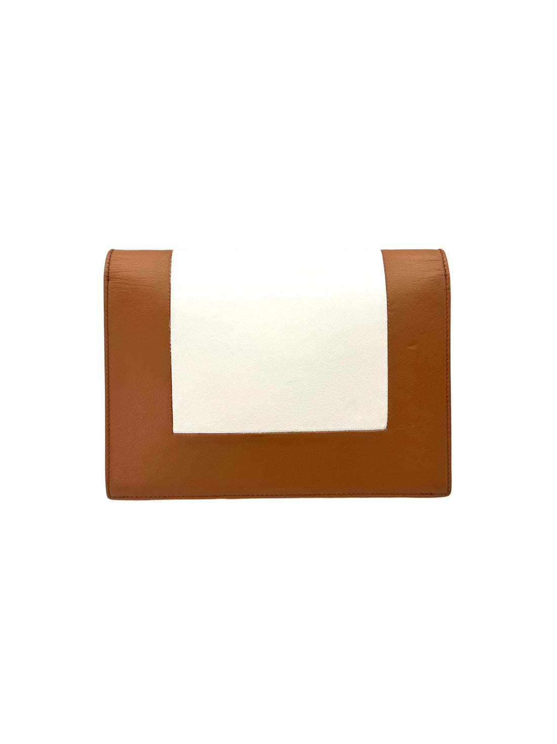 Celine Frame Brown/White Leather Shoulder Bag CE166