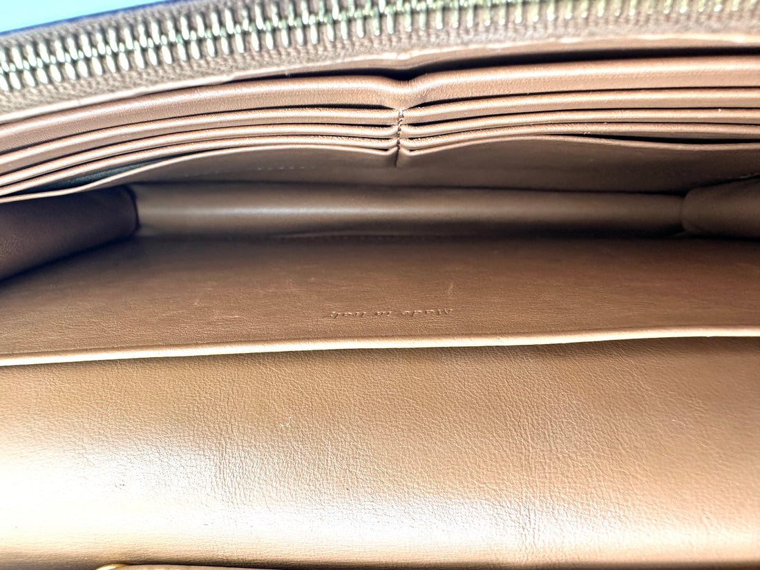 Celine Frame Brown/White Leather Shoulder Bag CE166