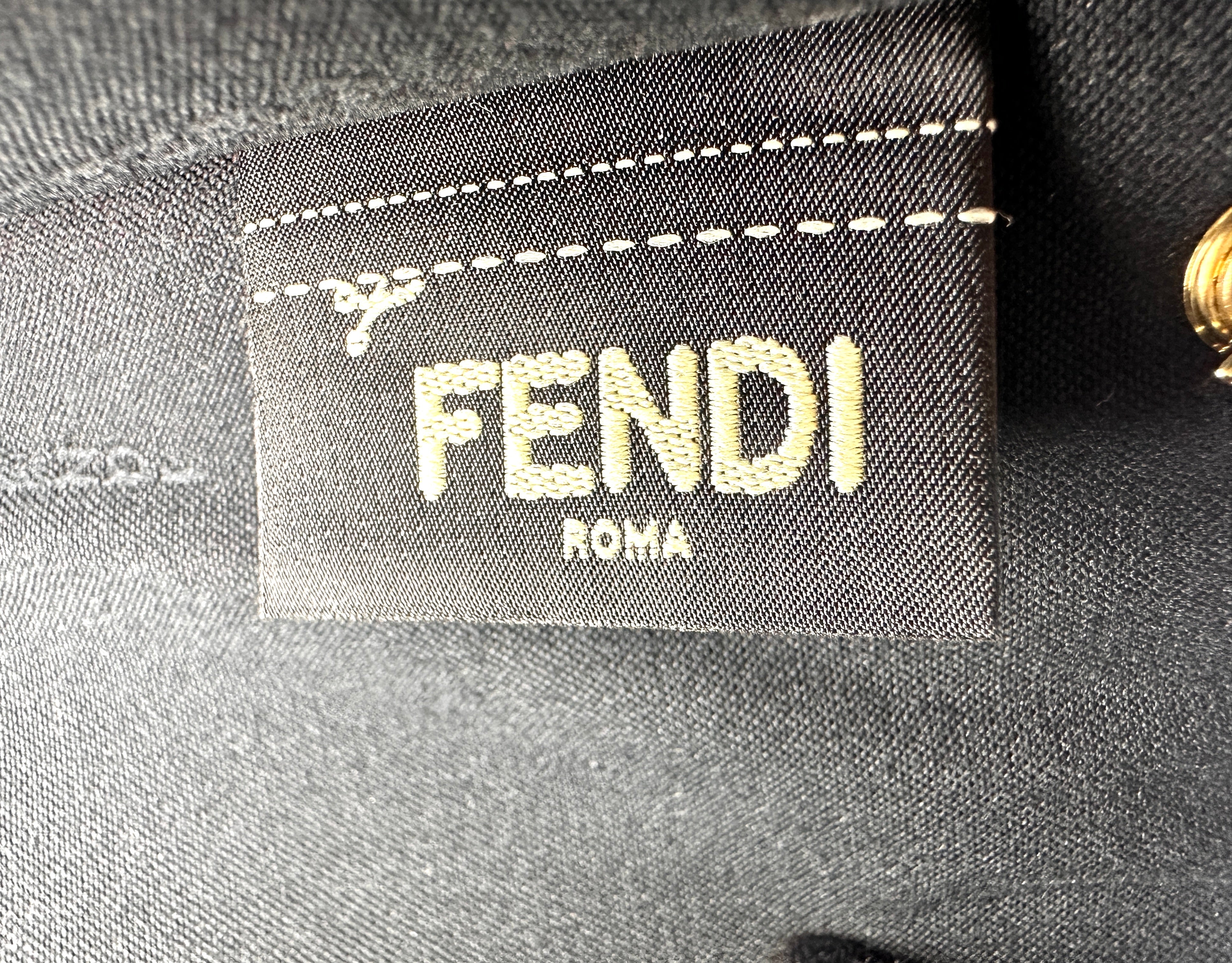 Fendi Bag Bugs Monster Eye Black Leather Shoulder Bag FF112