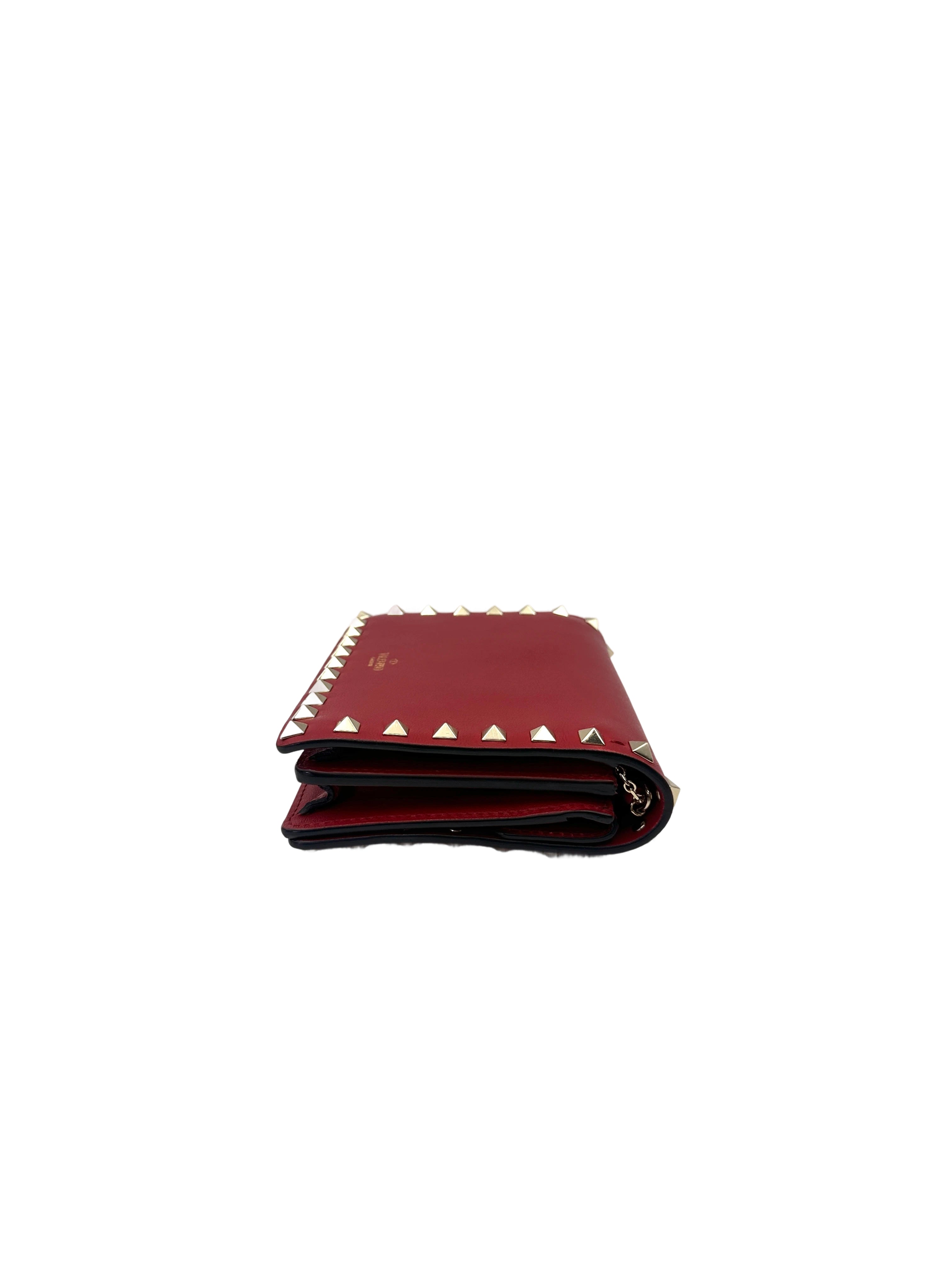 Valentino Garavani Rockstud Red Leather Shoulder Bag VT30