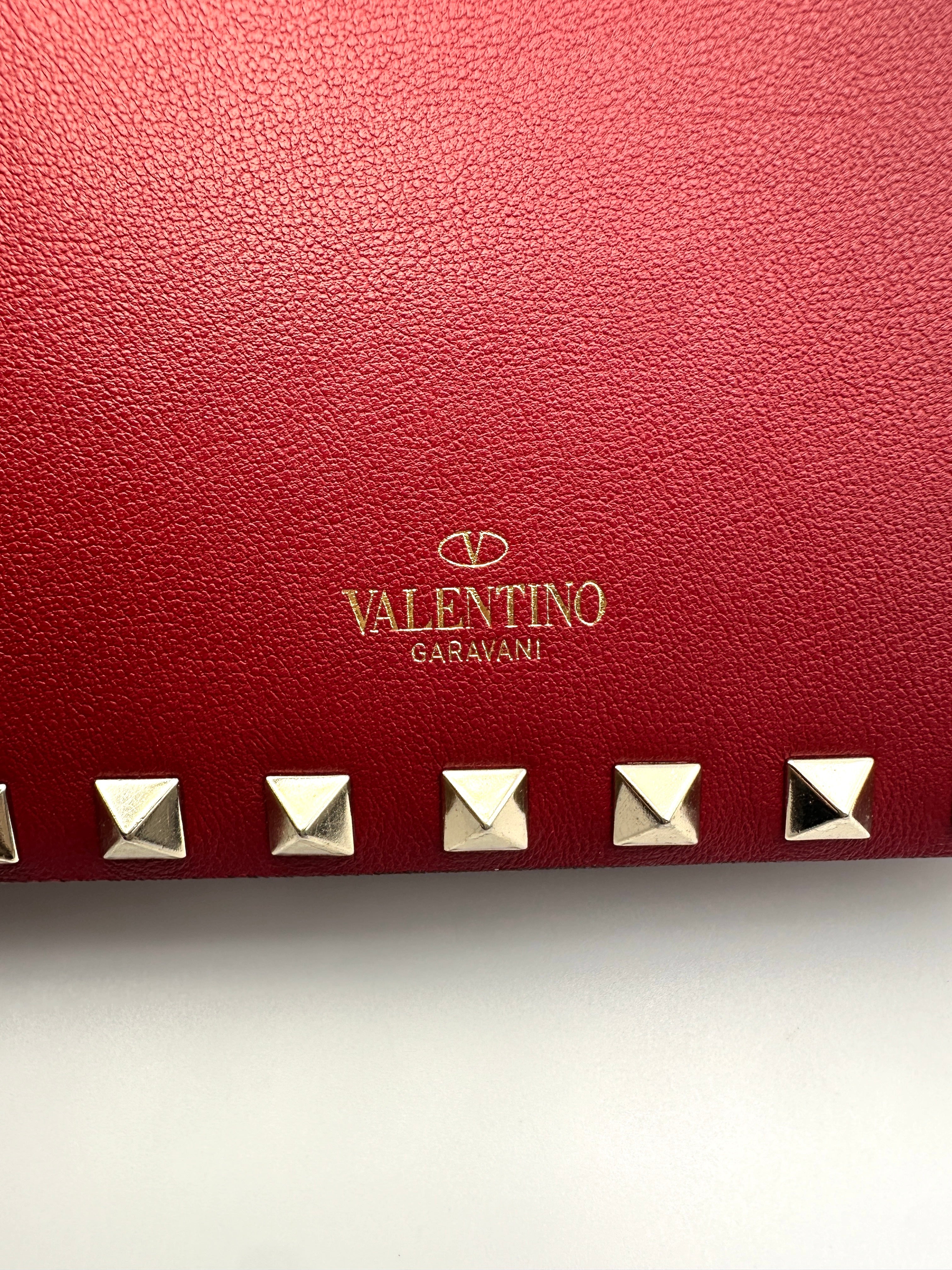 Valentino Garavani Rockstud Red Leather Shoulder Bag VT30