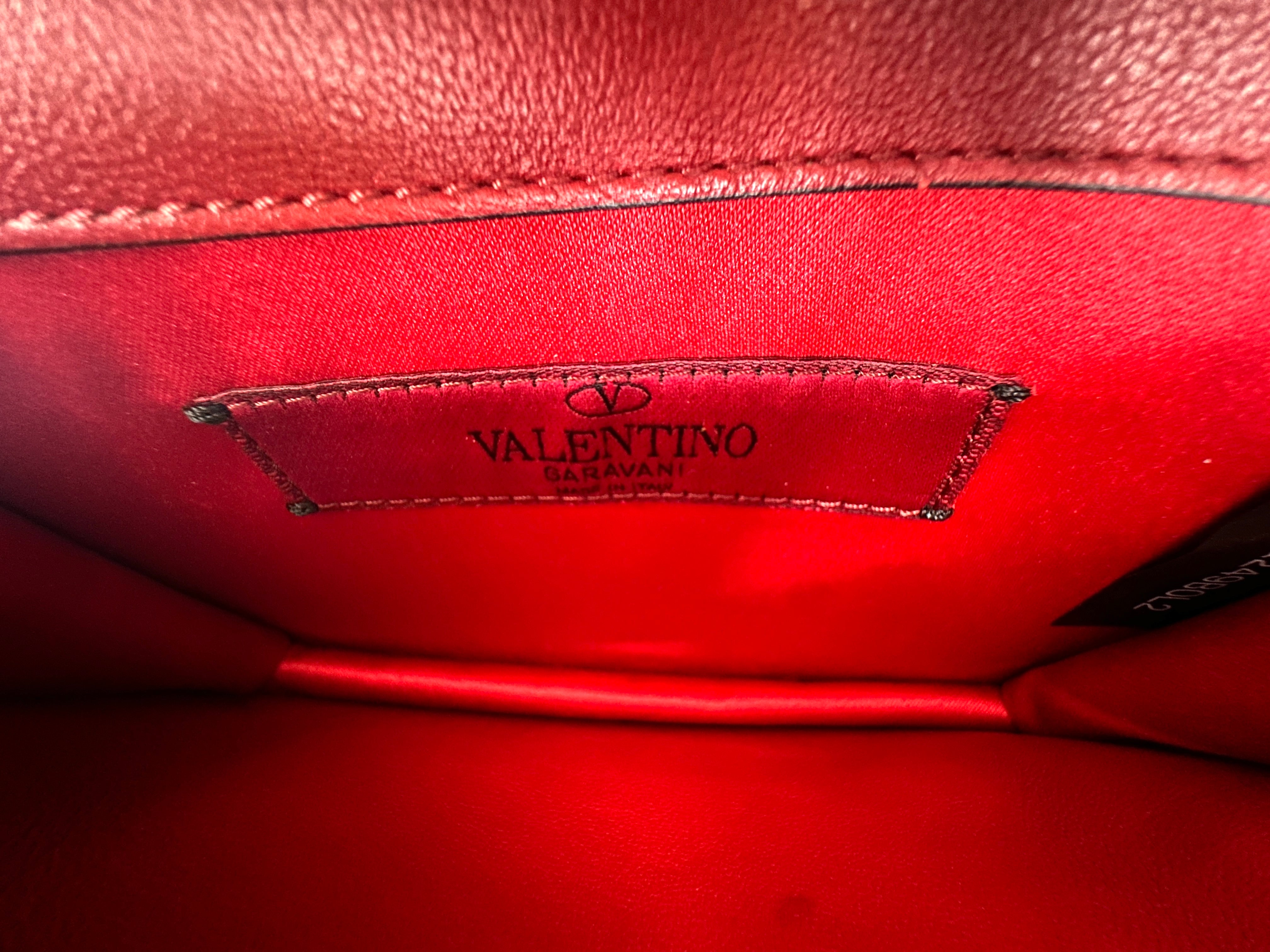 Valentino Garavani Rockstud Red Leather Shoulder Bag VT30