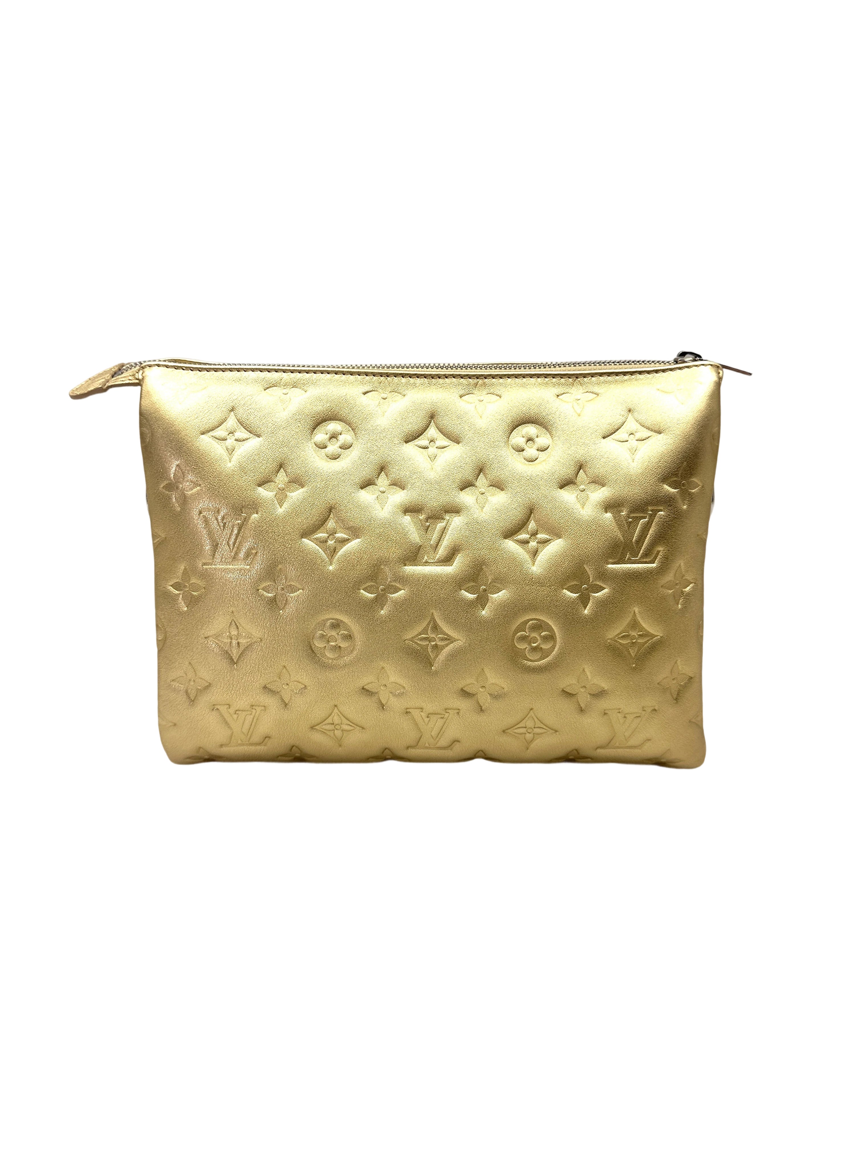 Louis Vuitton Pochette Coussin Gold Monogram Embossed Leather Shoulder Bag LV2872