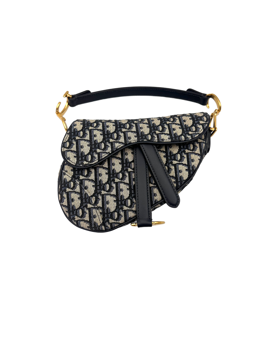 Christian Dior Oblique Black Jacquard Small Size Saddle Bag DR753