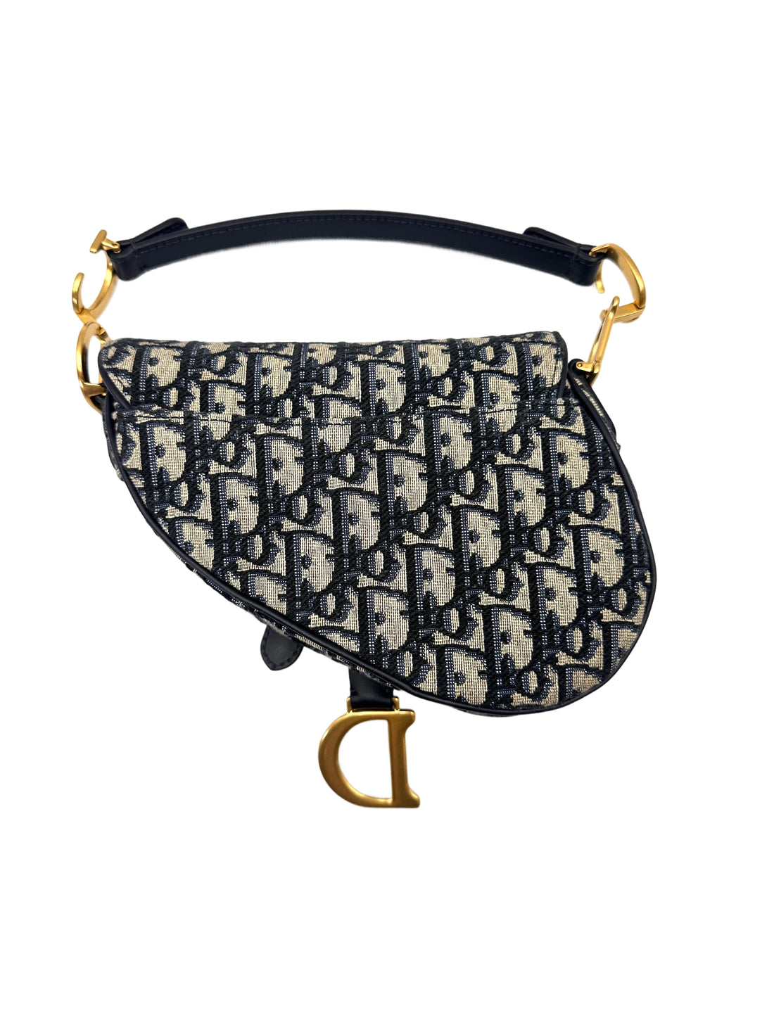 Christian Dior Oblique Black Jacquard Small Size Saddle Bag DR753
