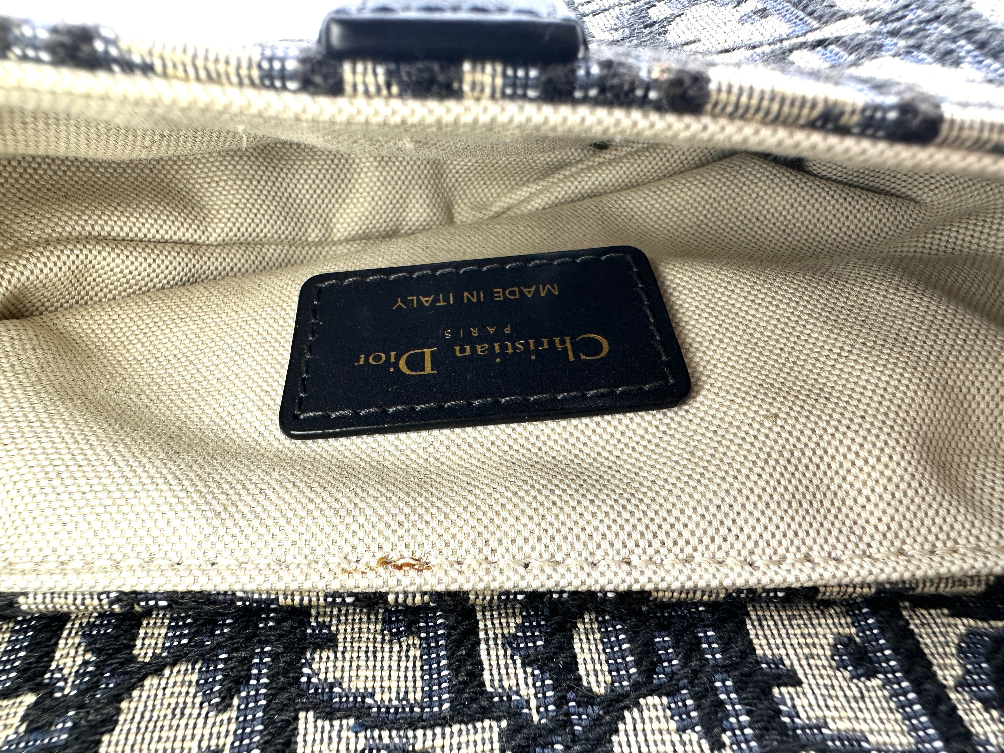 Christian Dior Oblique Black Jacquard Small Size Saddle Bag DR753