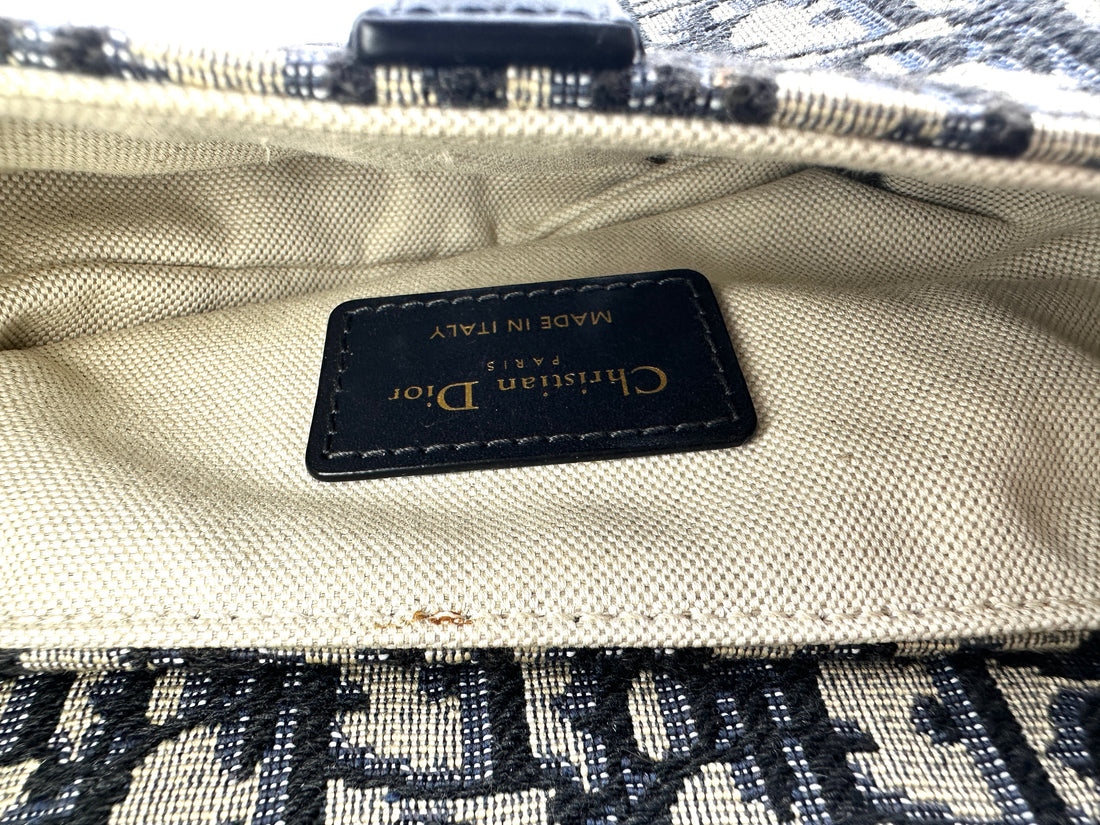 Christian Dior Oblique Black Jacquard Small Size Saddle Bag DR753