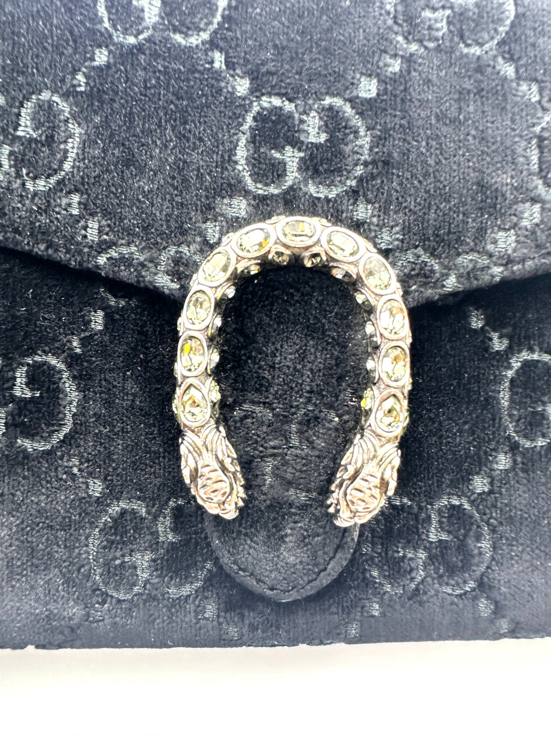 Gucci Dionysus Black Velvet Wallet On Chain GG1144