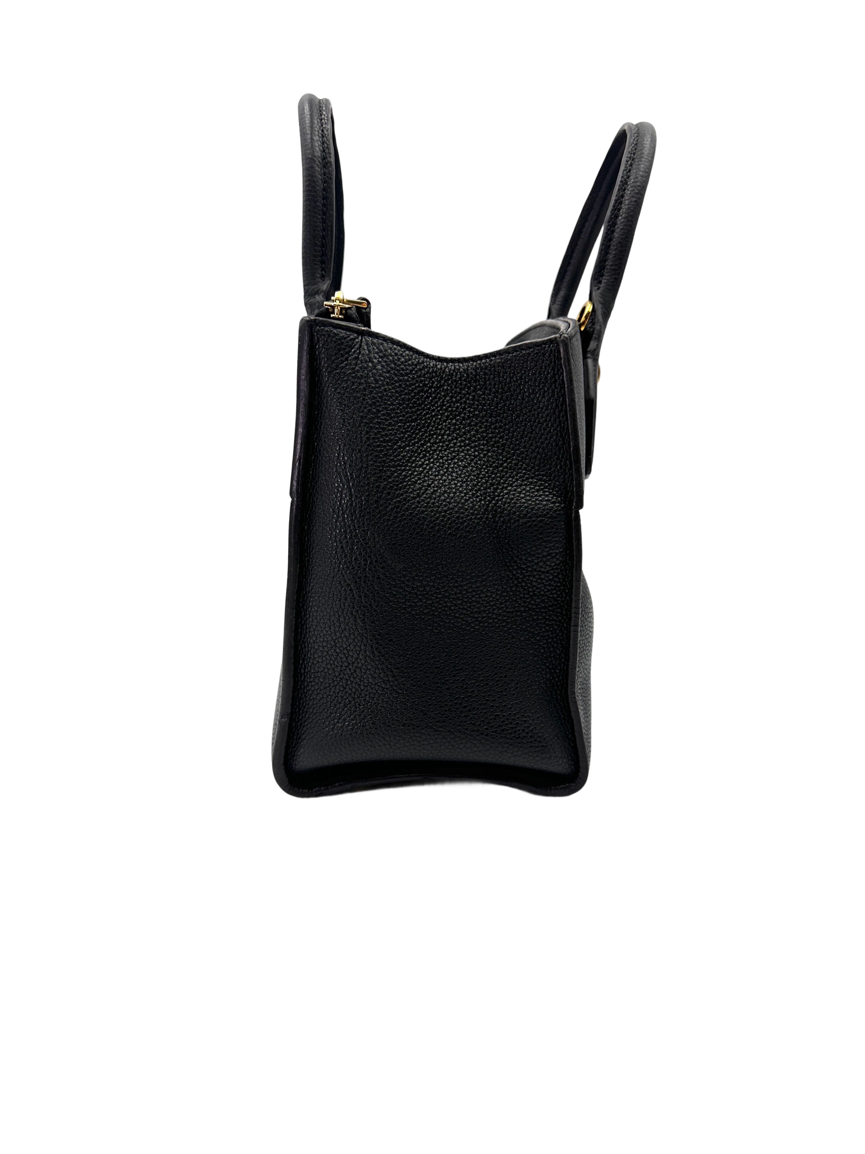 Louis Vuitton City Steamer Black Grained Leather Handle Bag LV2875