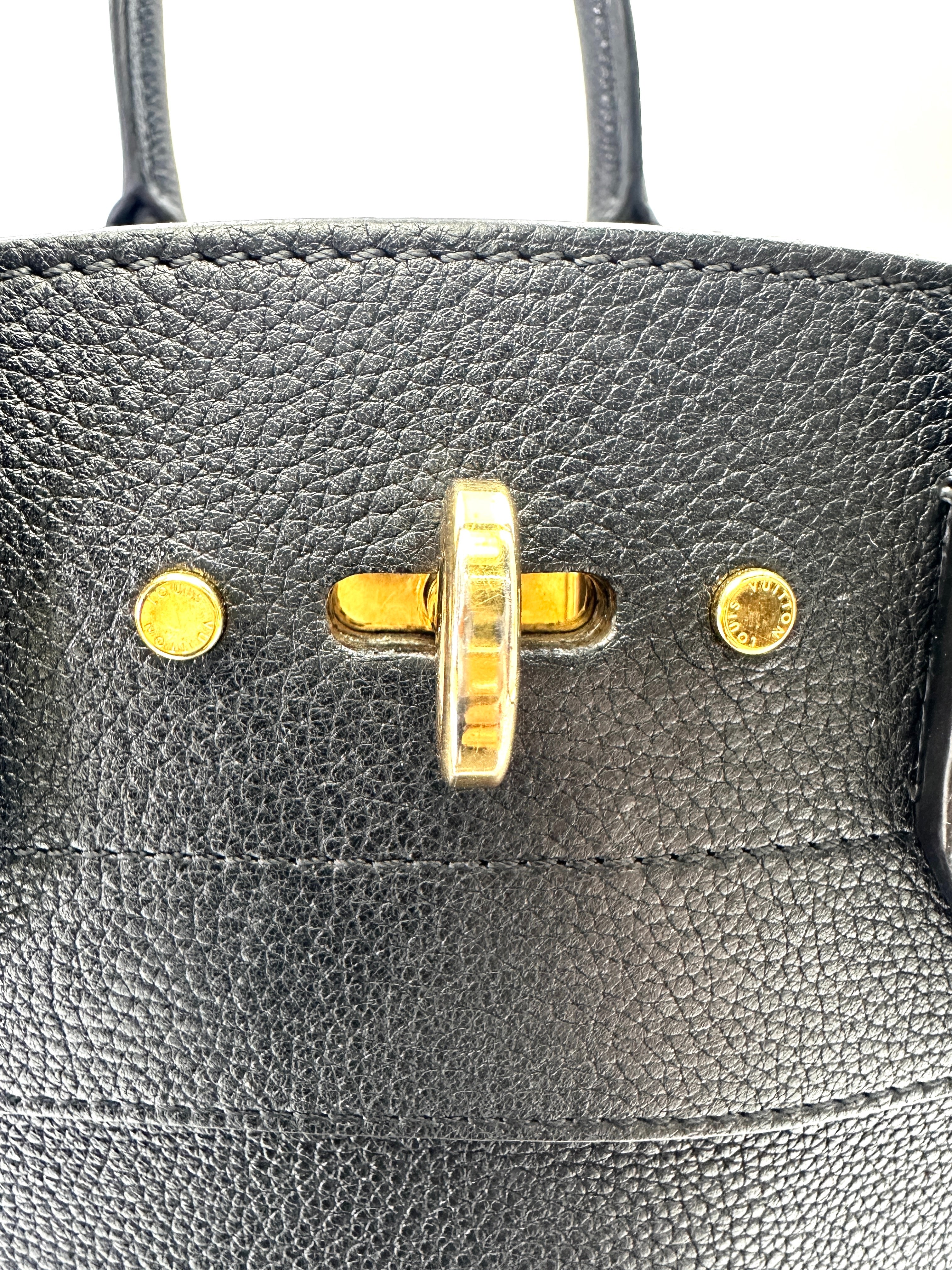 Louis Vuitton City Steamer Black Grained Leather Handle Bag LV2875
