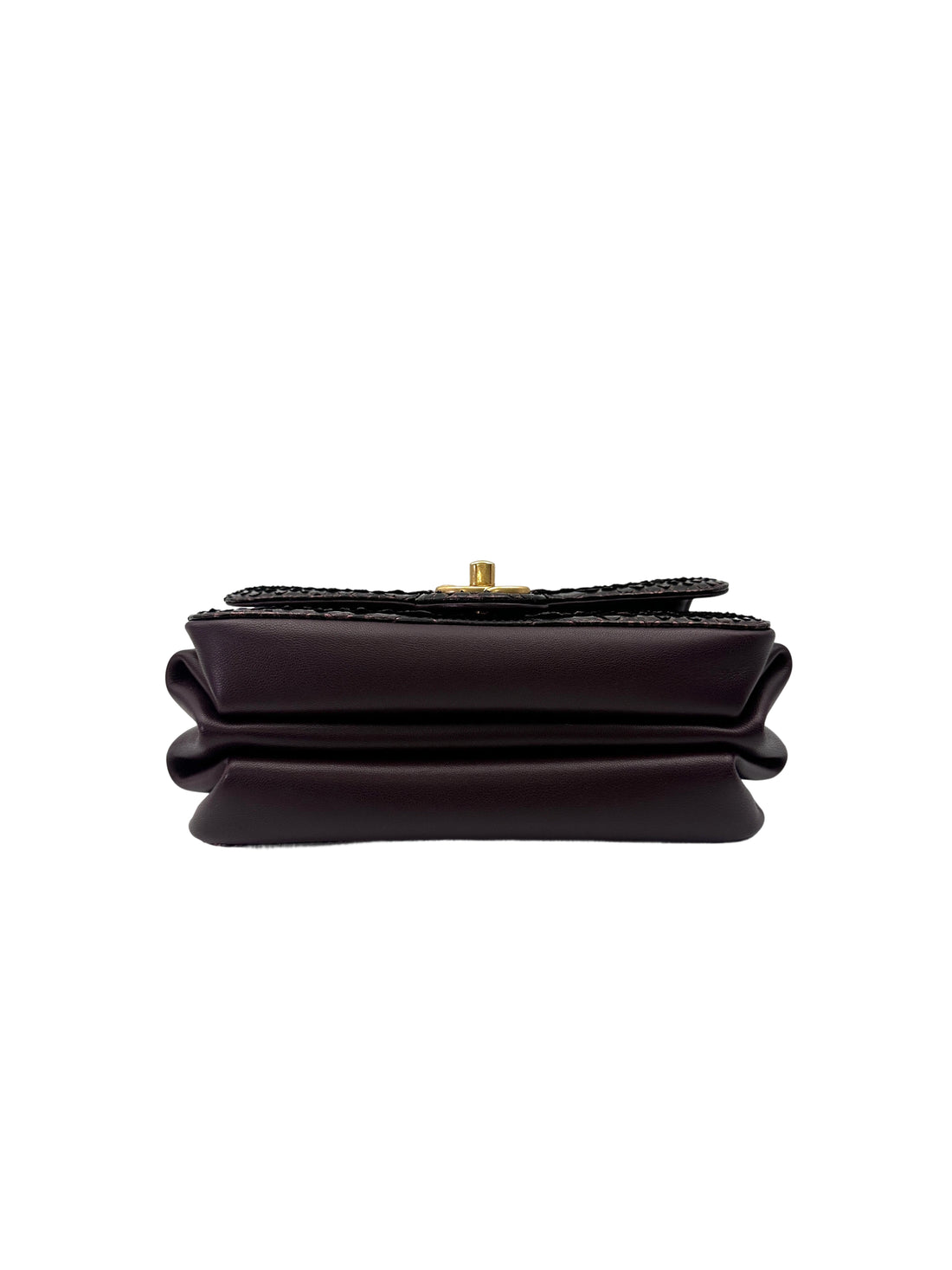 Chanel Classic Flap Metallic Black Python Leather Shoulder Bag With Gold Hardware(24***85) CC2057