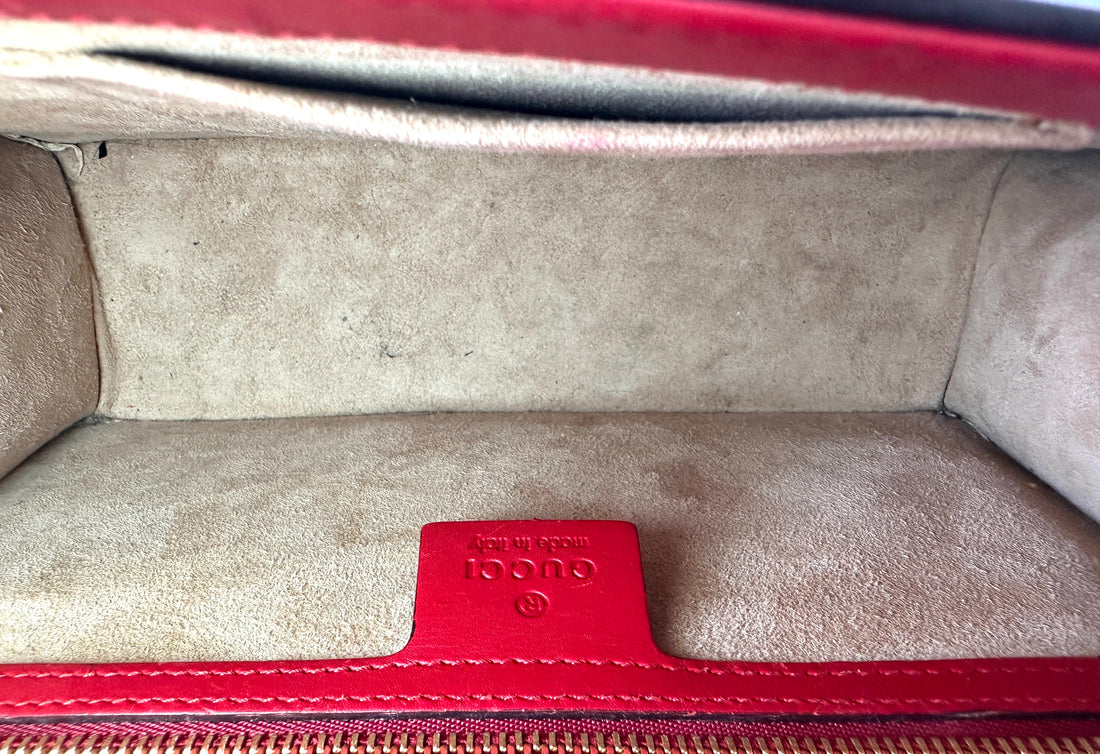 Gucci Sylvie Red Leather Medium Size Shoulder Bag GG1142