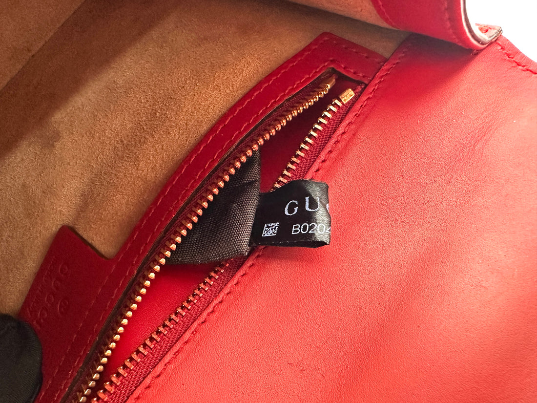 Gucci Sylvie Red Leather Medium Size Shoulder Bag GG1142