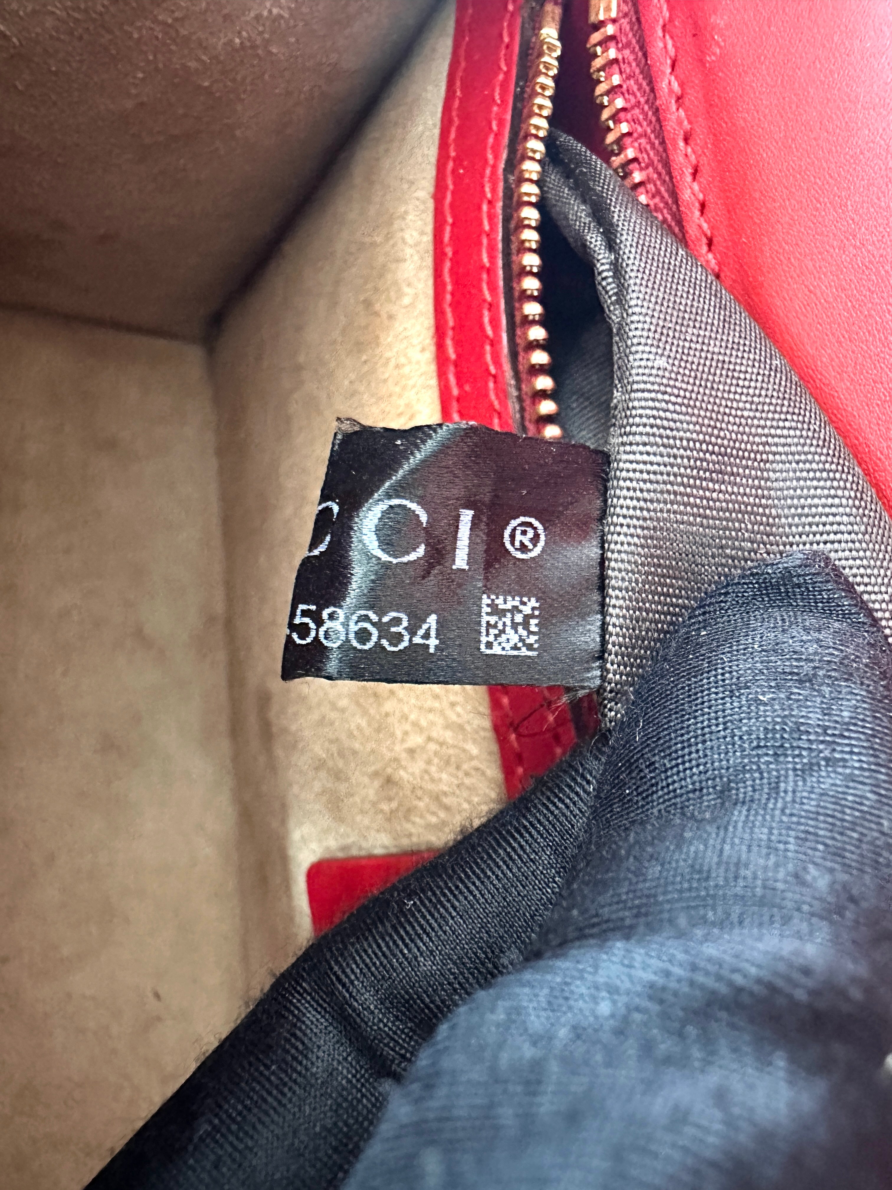 Gucci Sylvie Red Leather Medium Size Shoulder Bag GG1142