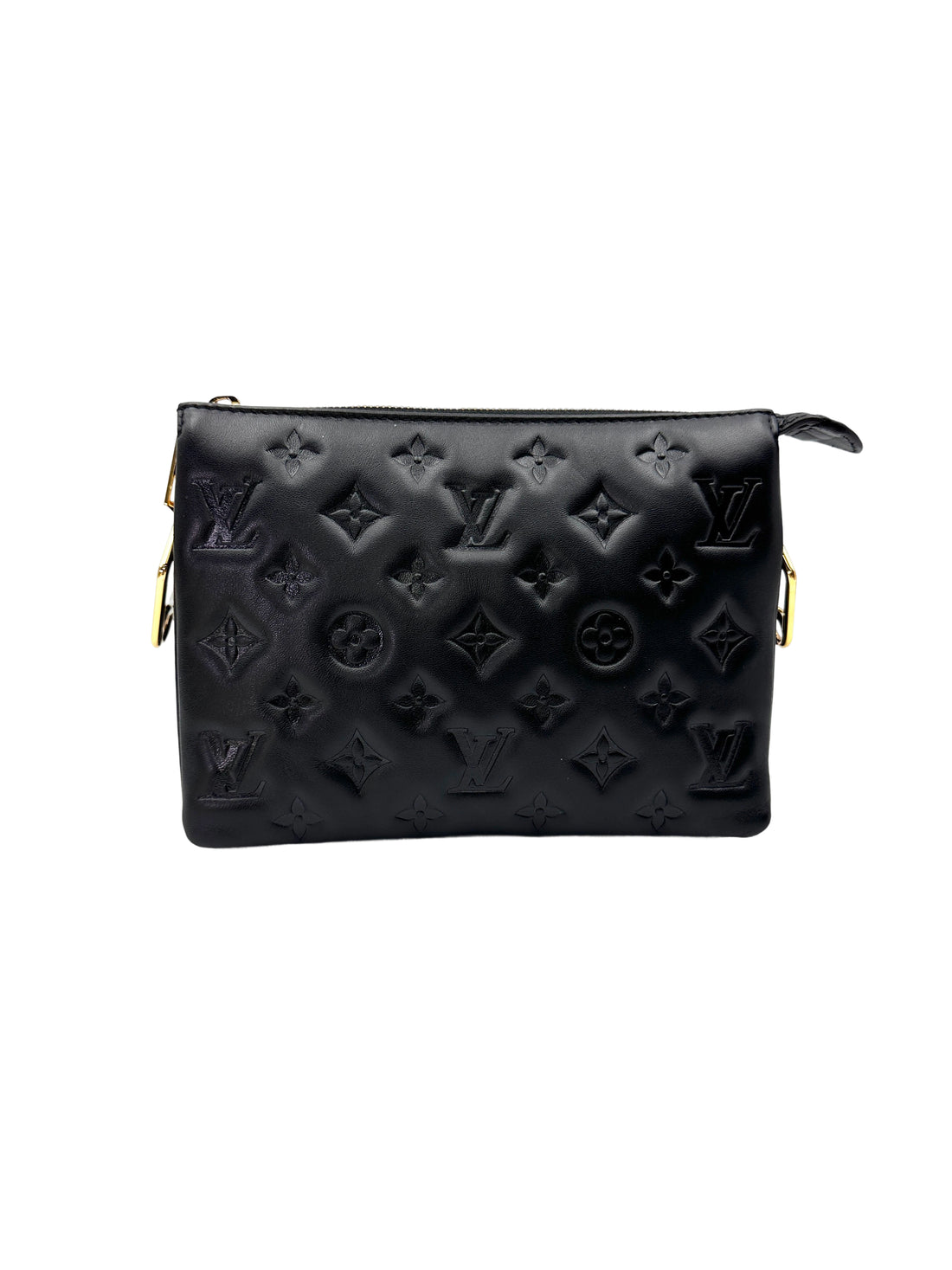 Louis Vuitton Pochette Coussin Black Monogram Embossed Leather Shoulder Bag LV2876