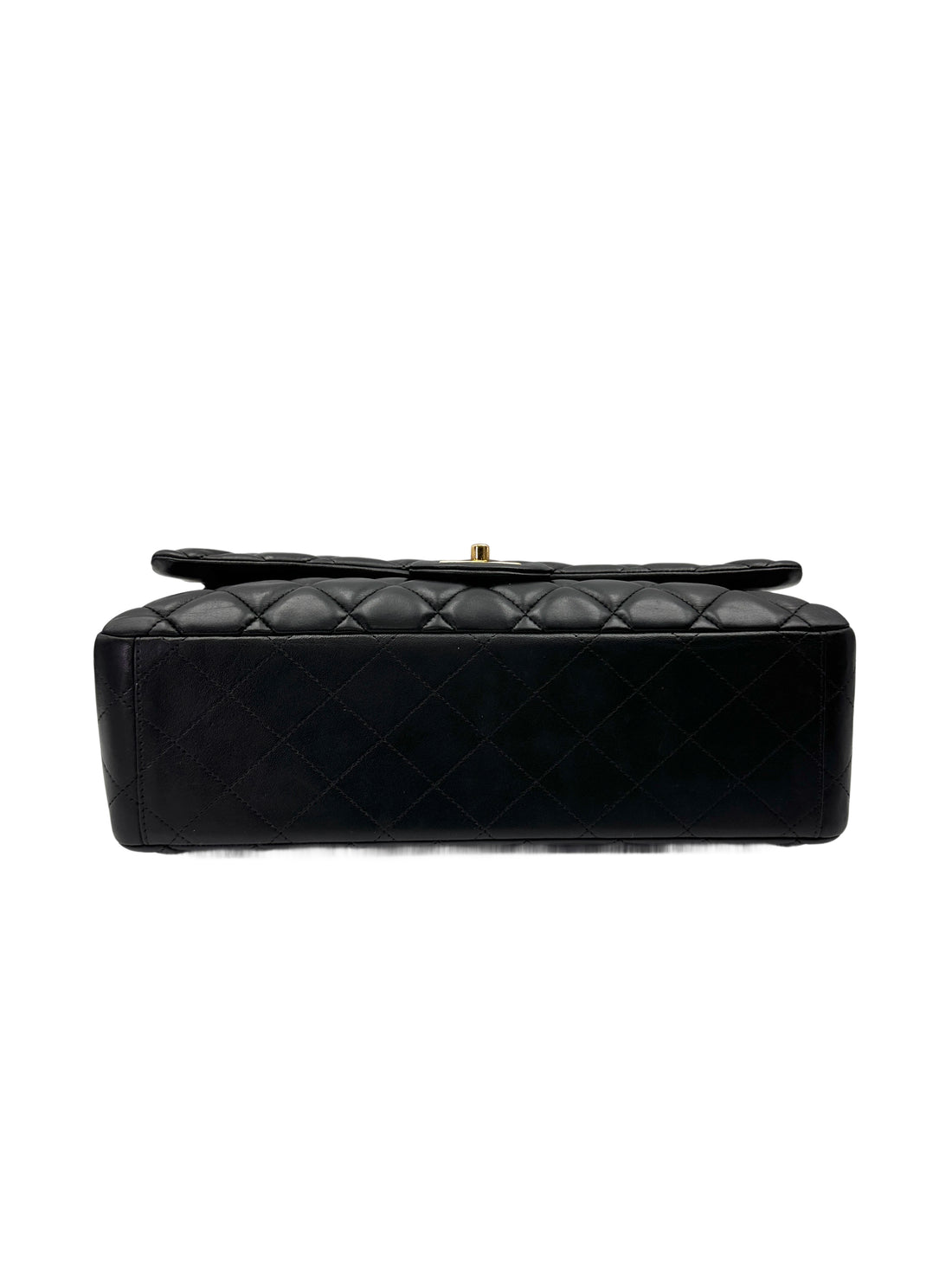 Chanel Classic Flap Black Quilted Lambskin Jumbo Shoulder Bag With Gold Buckle(14***99) CC2052