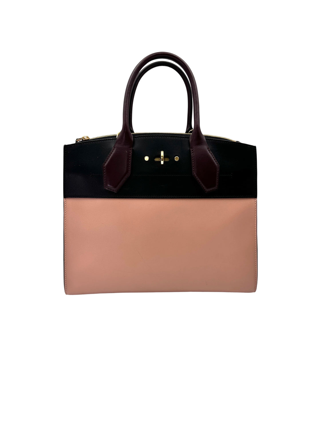 Louis Vuitton City Steamer Black/Pink Grained Leather Handle Bag LV2880