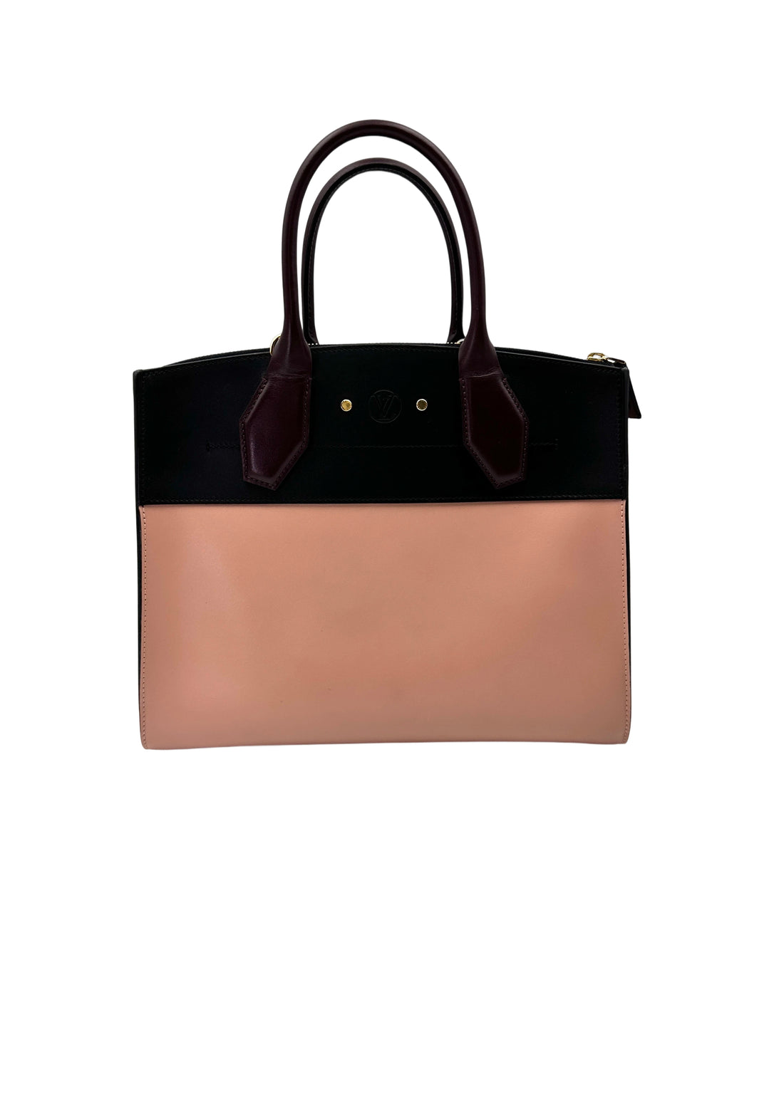 Louis Vuitton City Steamer Black/Pink Grained Leather Handle Bag LV2880