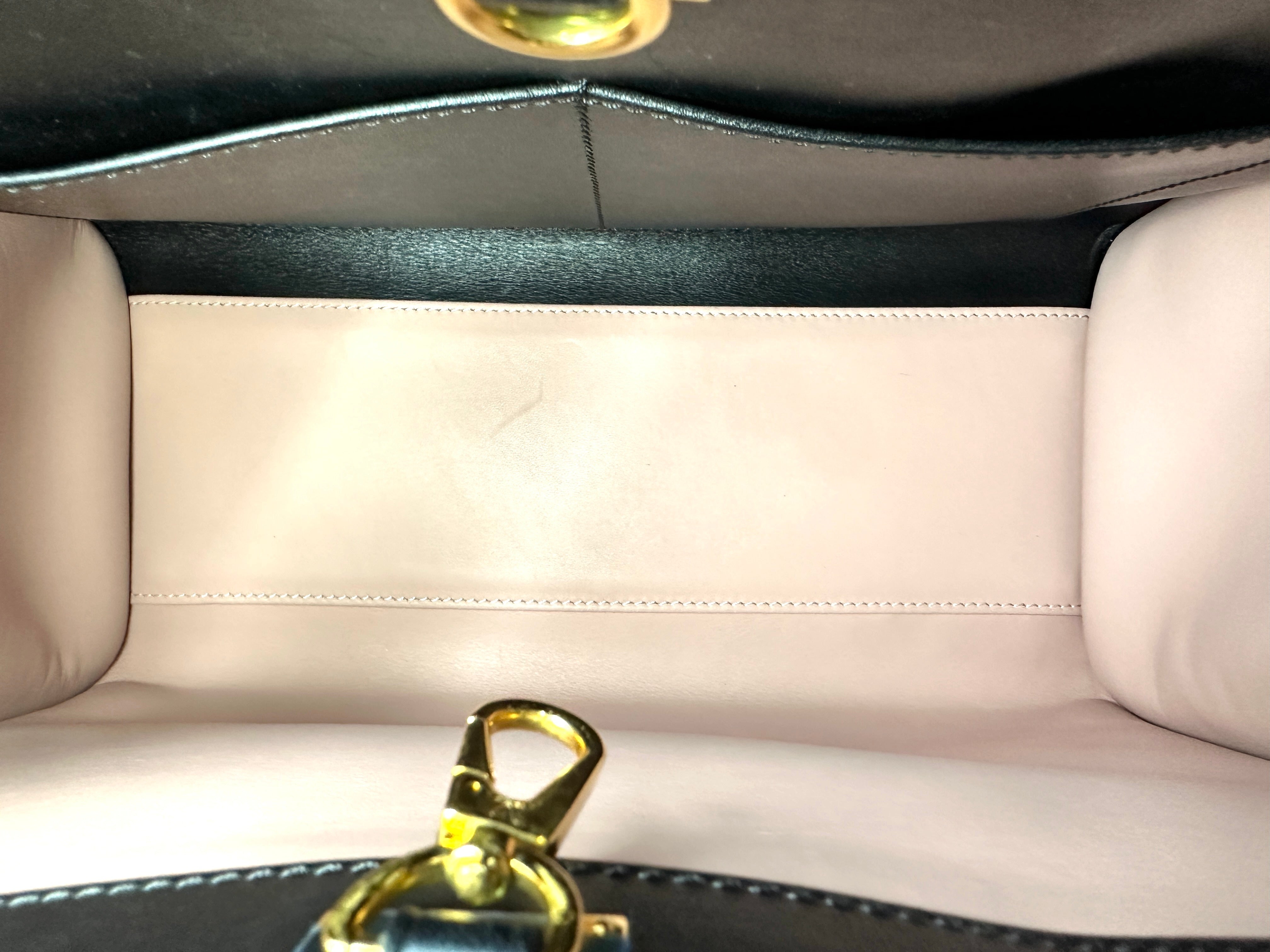 Louis Vuitton City Steamer Black/Pink Grained Leather Handle Bag LV2880