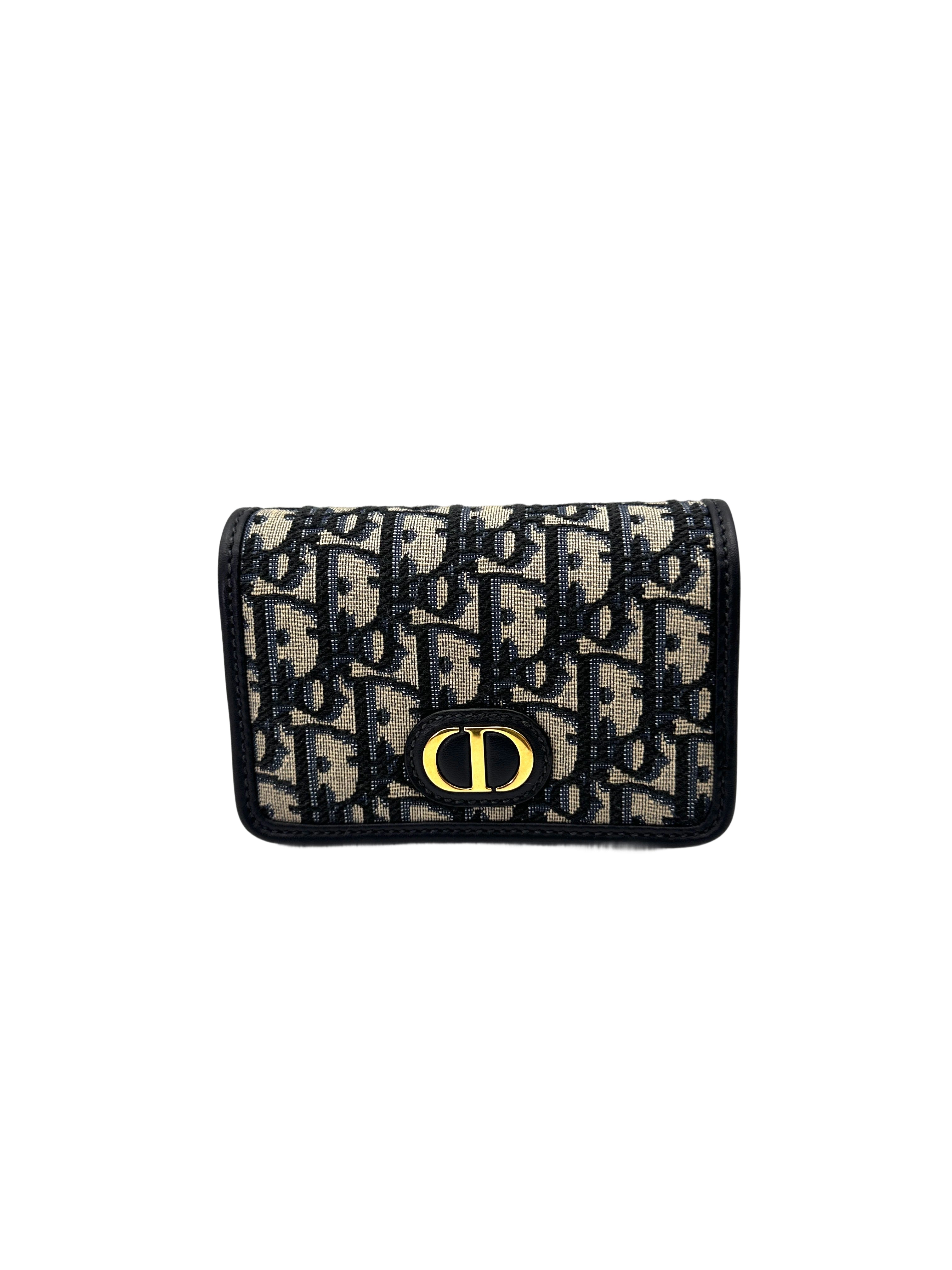 Christian Dior 30 Montaigne Black Jacquard Nano Pouch DR755