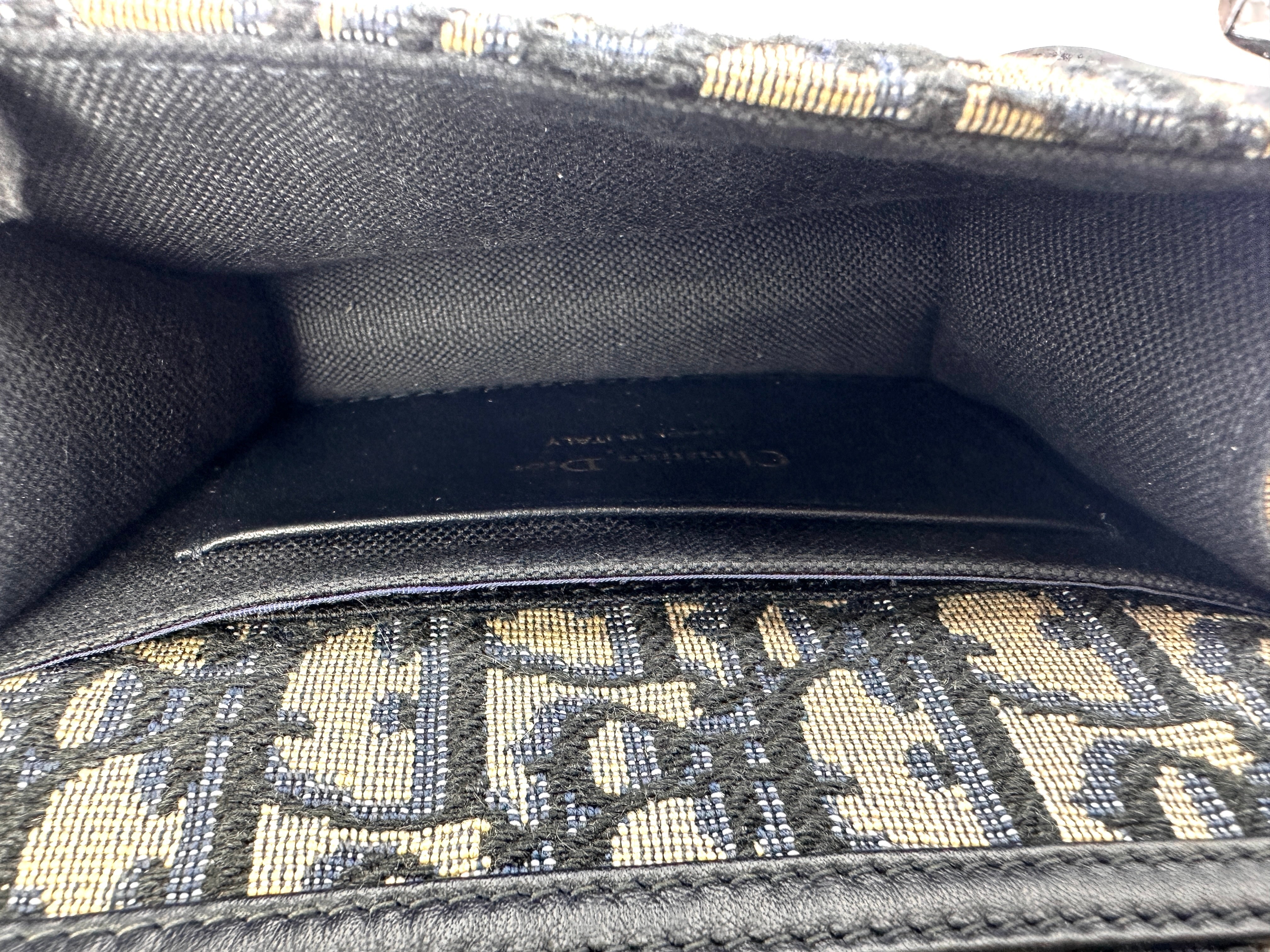 Christian Dior 30 Montaigne Black Jacquard Nano Pouch DR755