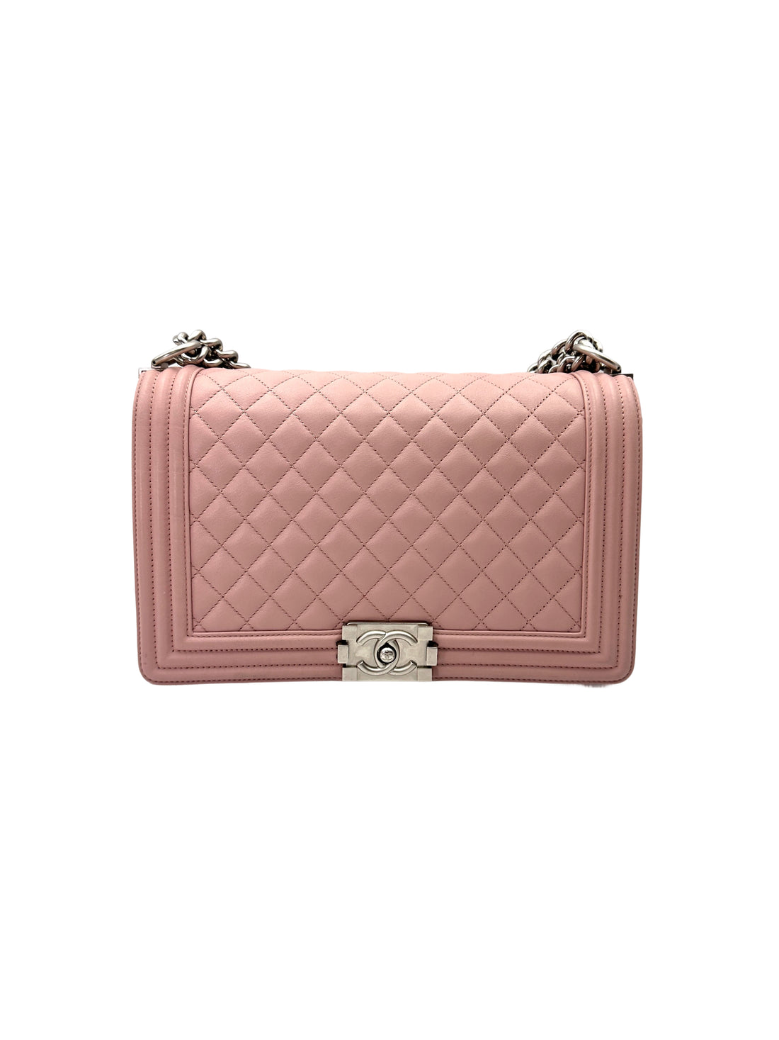 Chanel LeBoy Pink Quilted Leather Flap Bag With Silver Buckle(20***22) CC2053