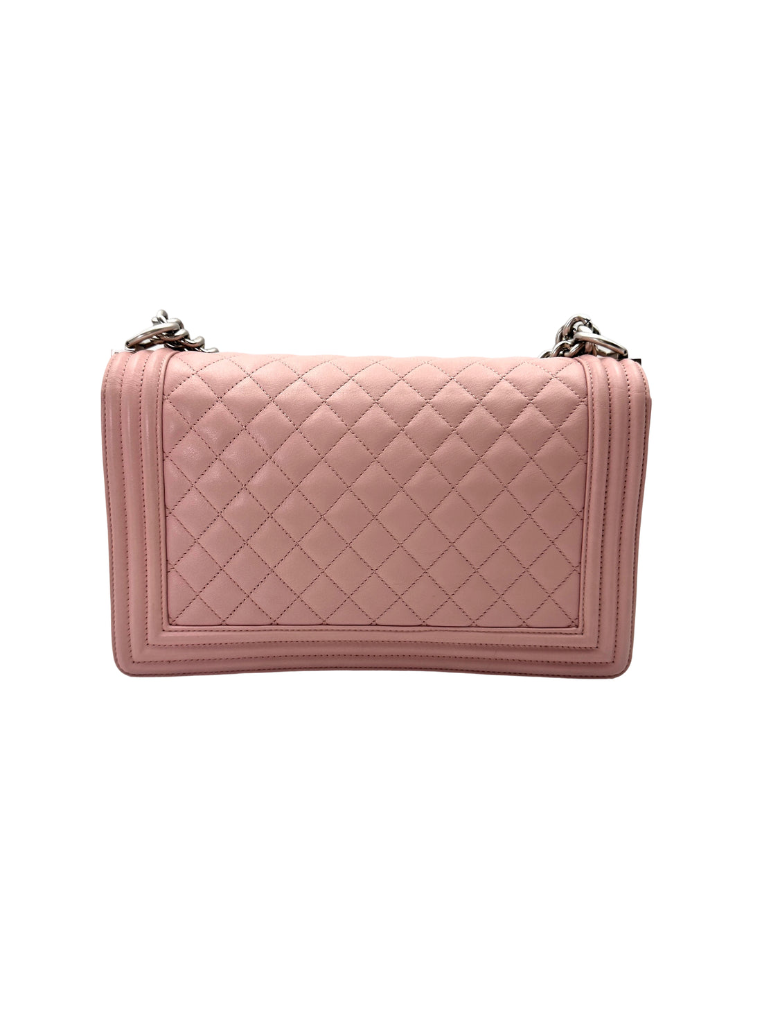 Chanel LeBoy Pink Quilted Leather Flap Bag With Silver Buckle(20***22) CC2053