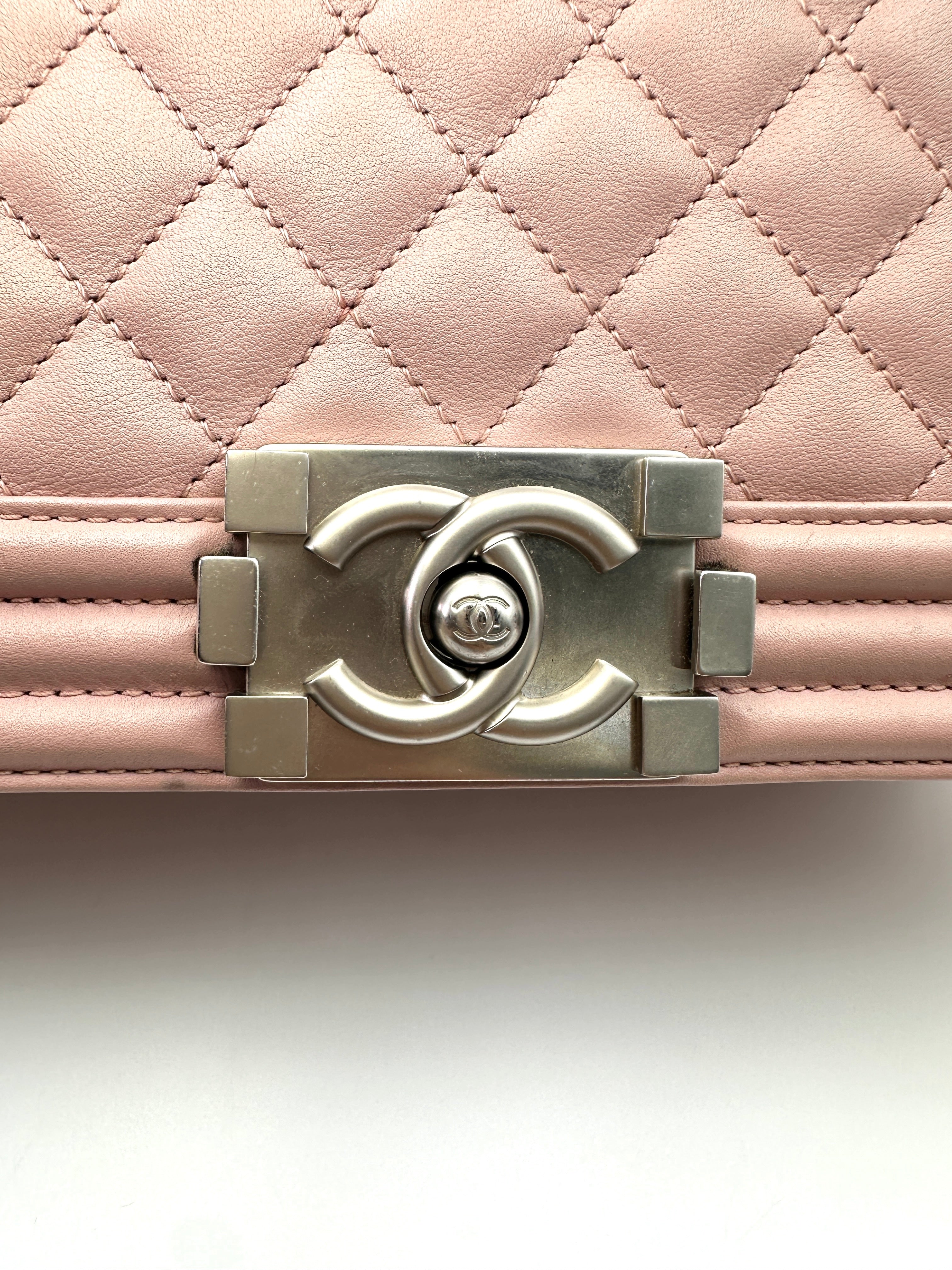 Chanel LeBoy Pink Quilted Leather Flap Bag With Silver Buckle(20***22) CC2053