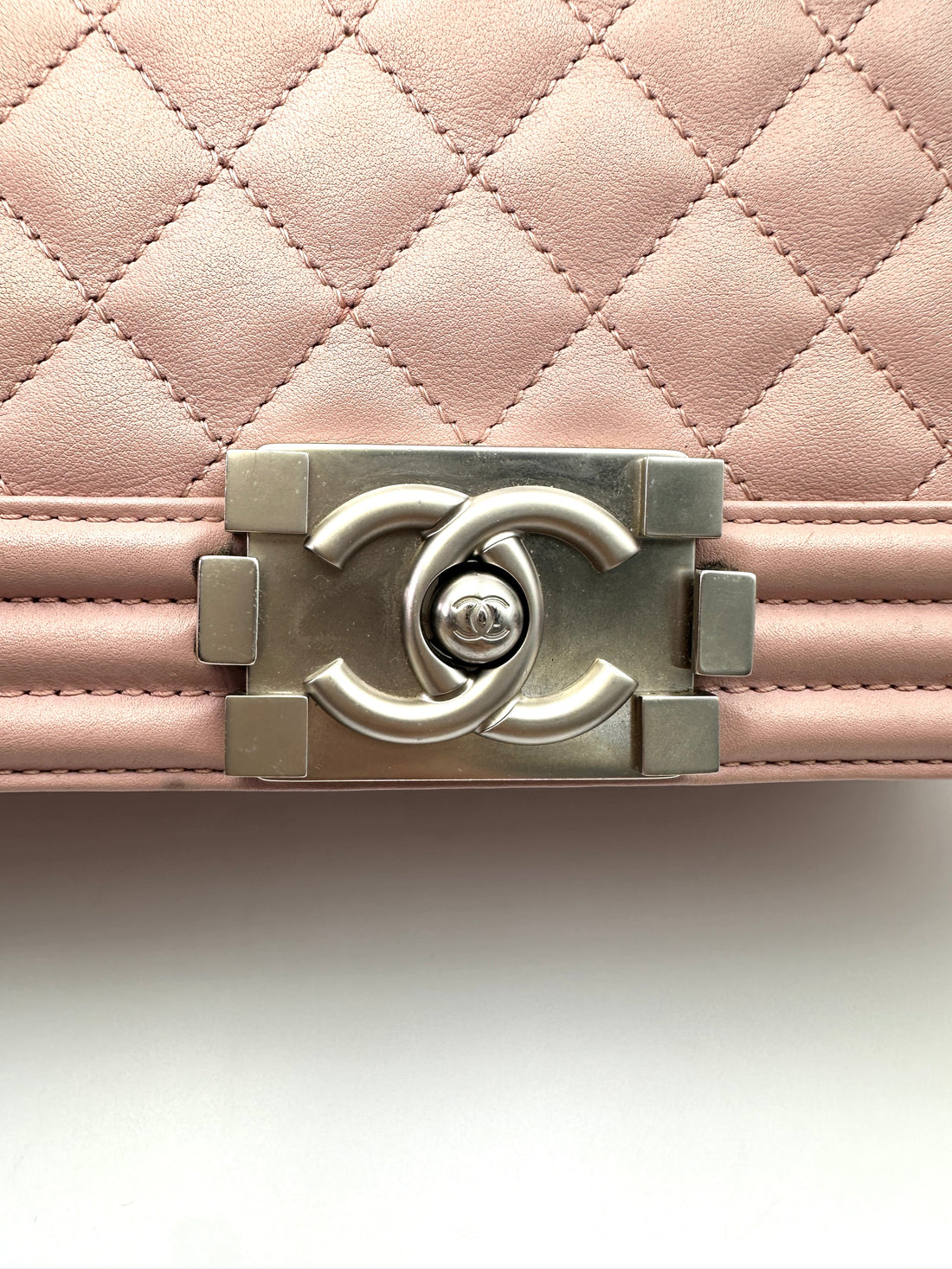 Chanel LeBoy Pink Quilted Leather Flap Bag With Silver Buckle(20***22) CC2053