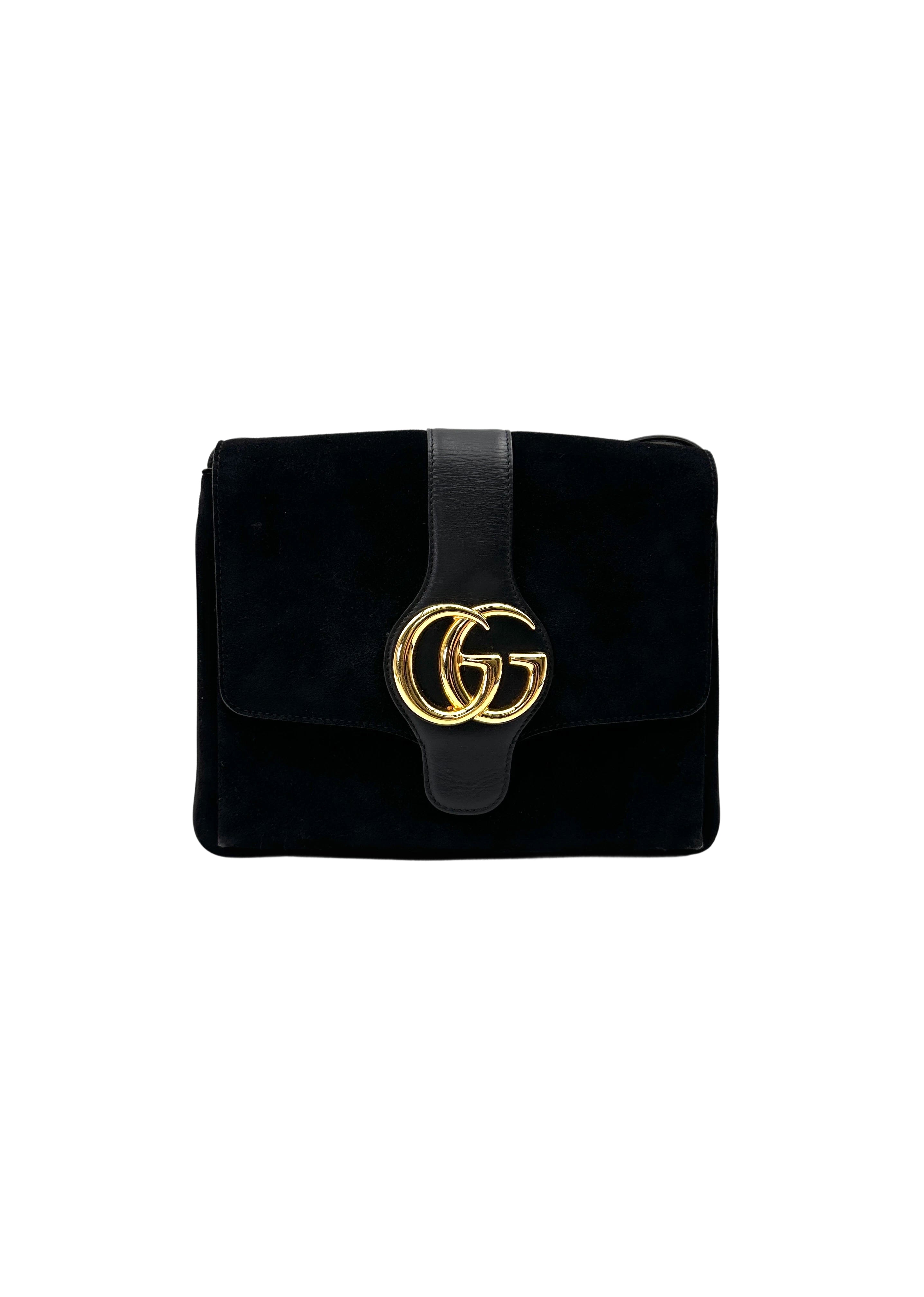 Gucci Arli Black Velvet Shoulder Bag GG1145