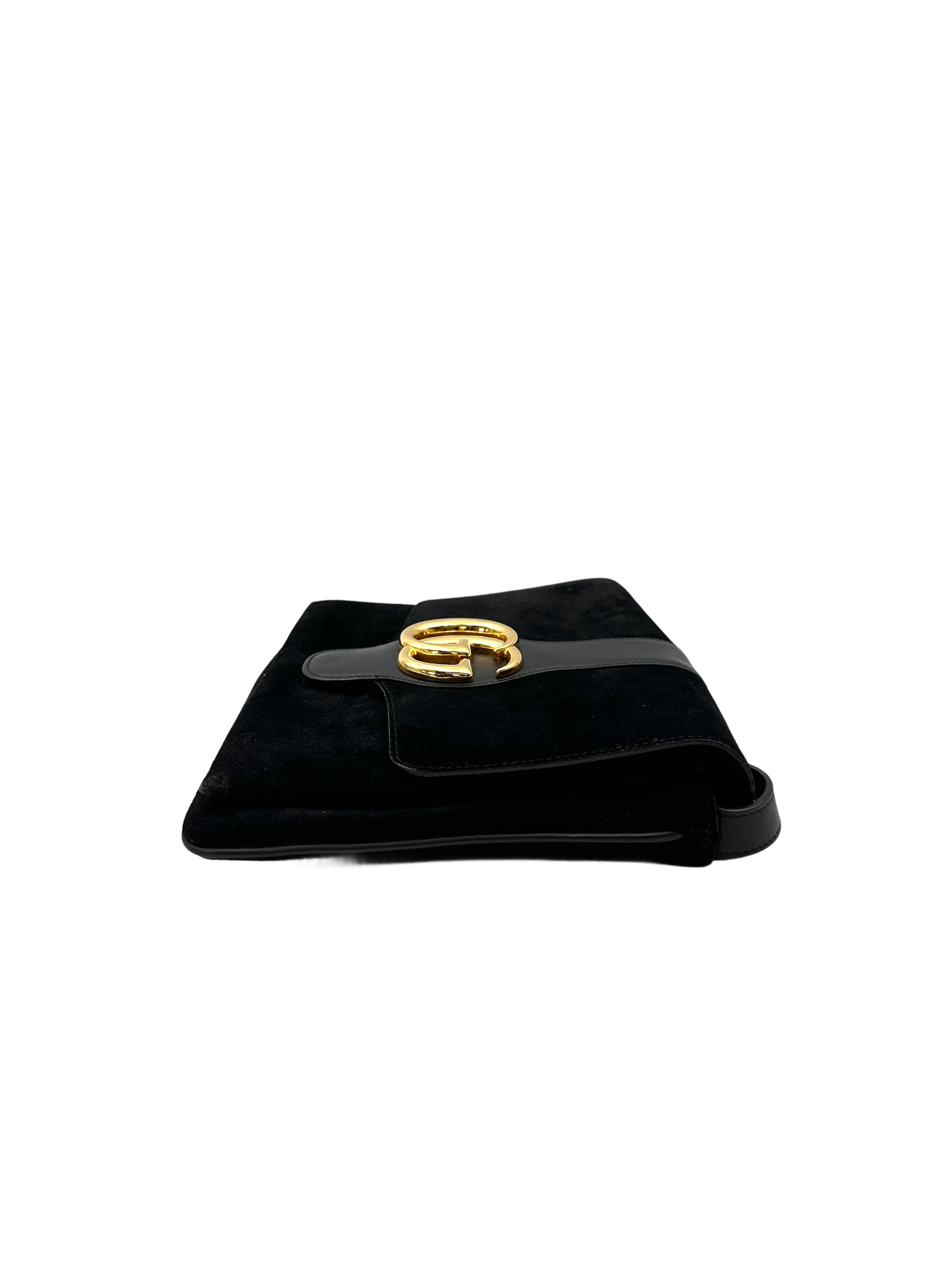 Gucci Arli Black Velvet Shoulder Bag GG1145