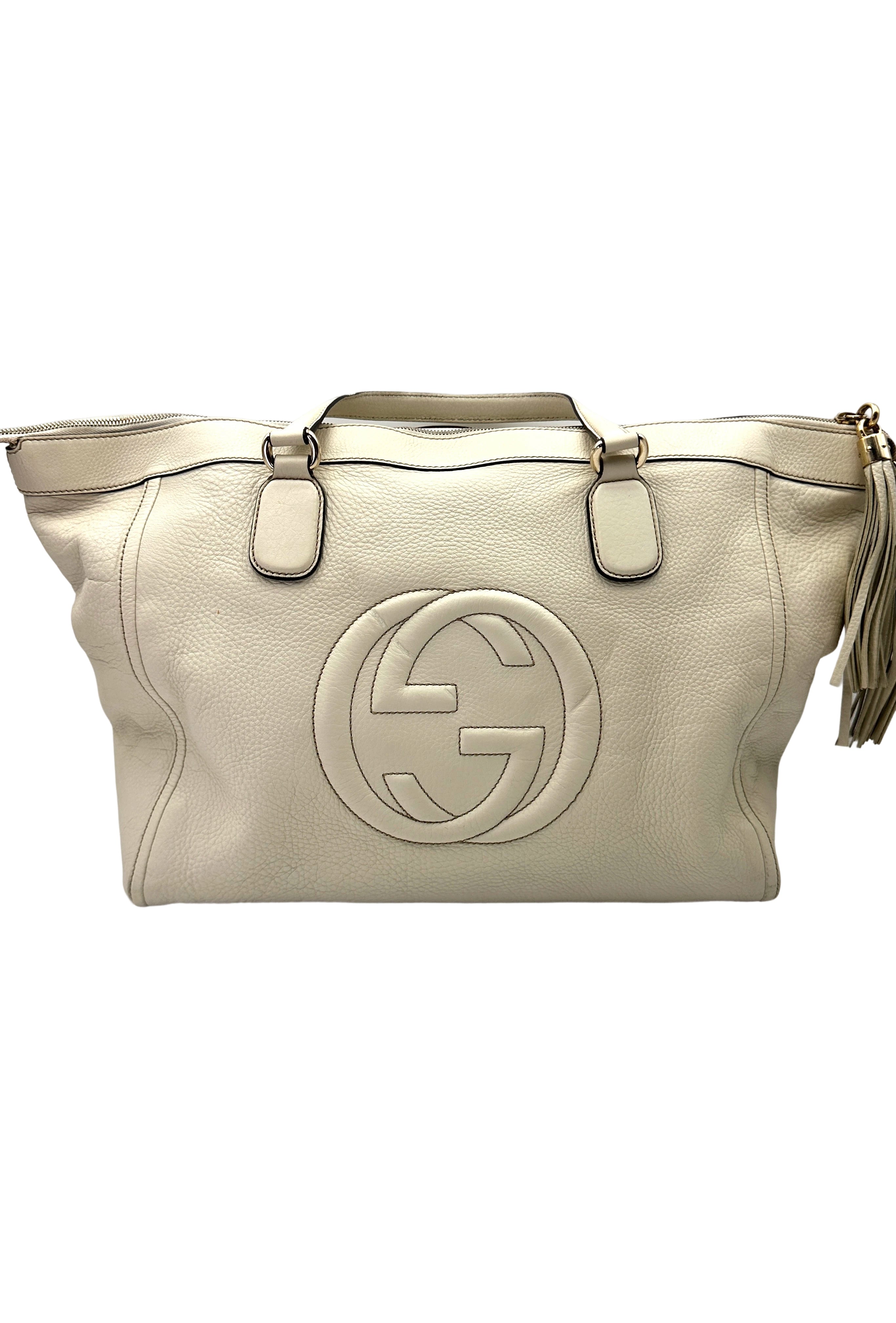 Gucci Soho White Leather Hobo Bag GG1146
