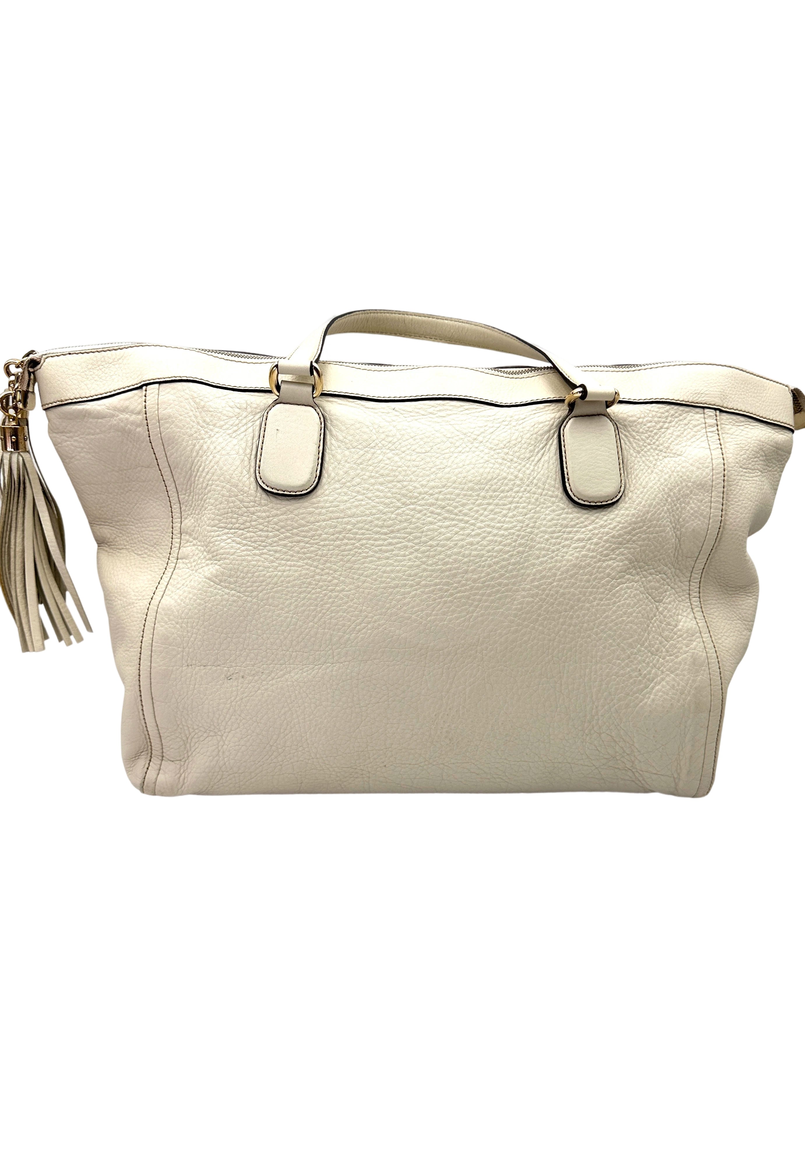 Gucci Soho White Leather Hobo Bag GG1146