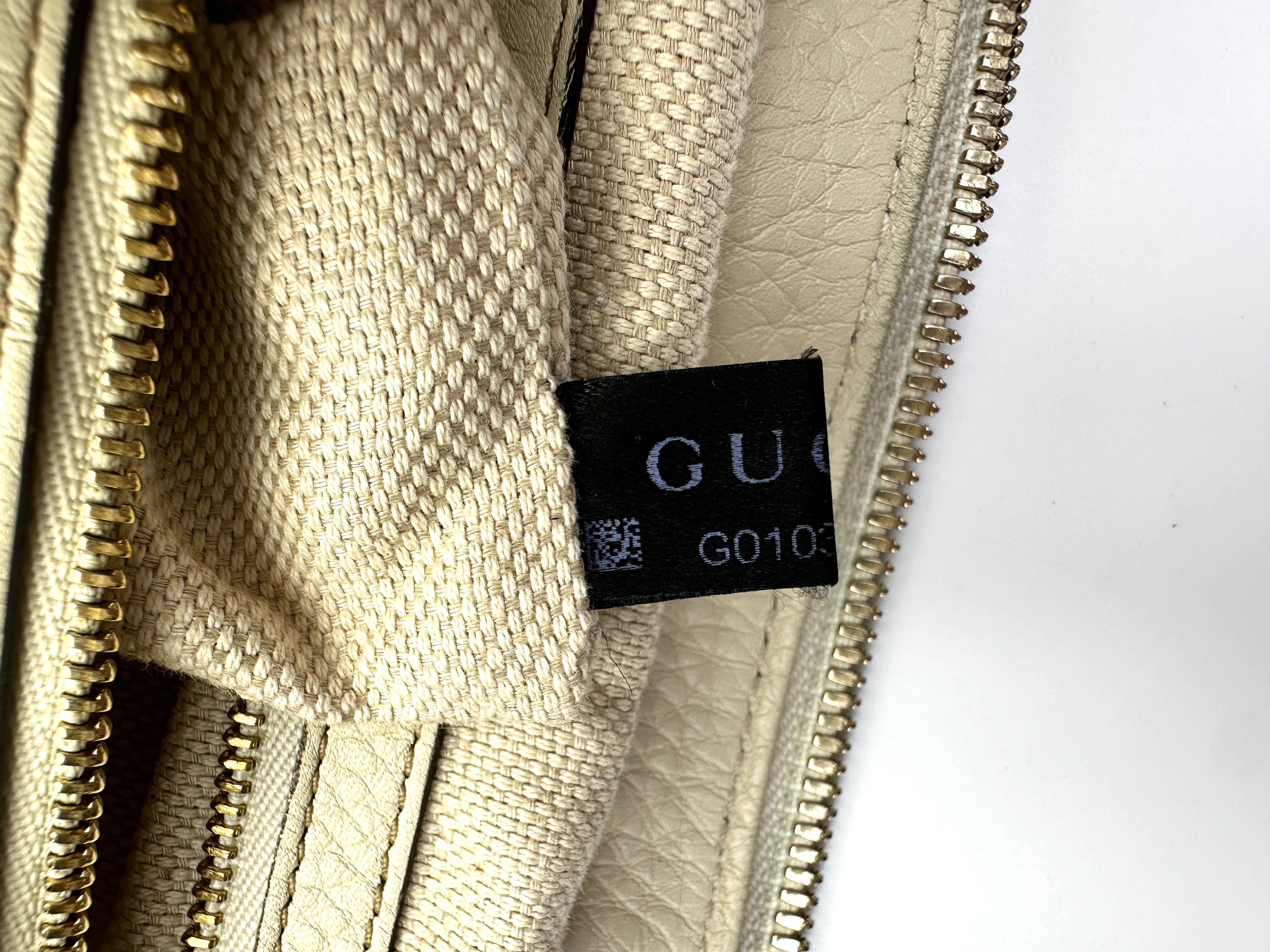 Gucci Soho White Leather Hobo Bag GG1146