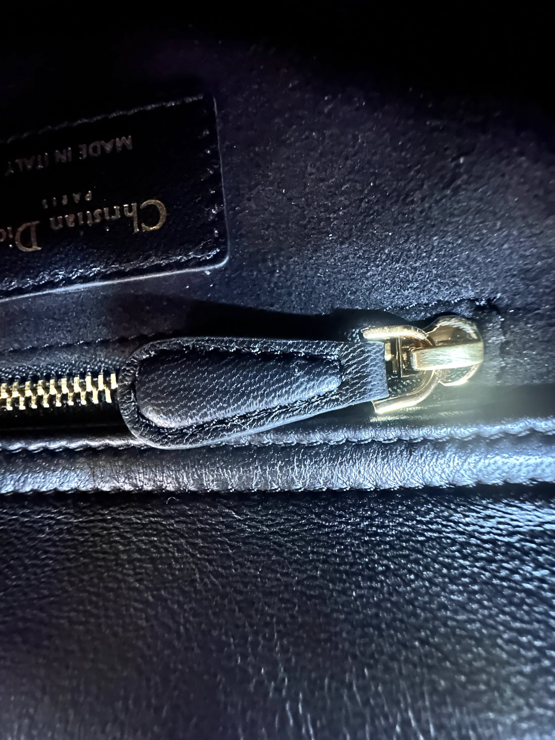 Christian Dior Lady Dior Black Cannage Leather Handle Bag With Silver Charms DR760
