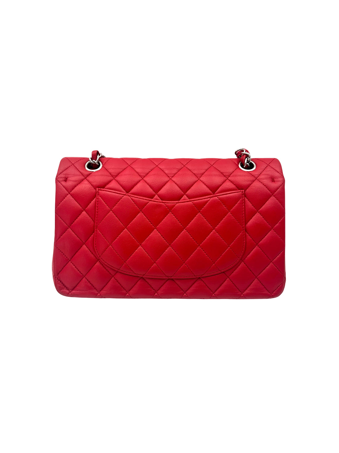 Chanel Classic Flap Red Quilted Leather Flap Bag With Silver Buckle(18***28) CC2055