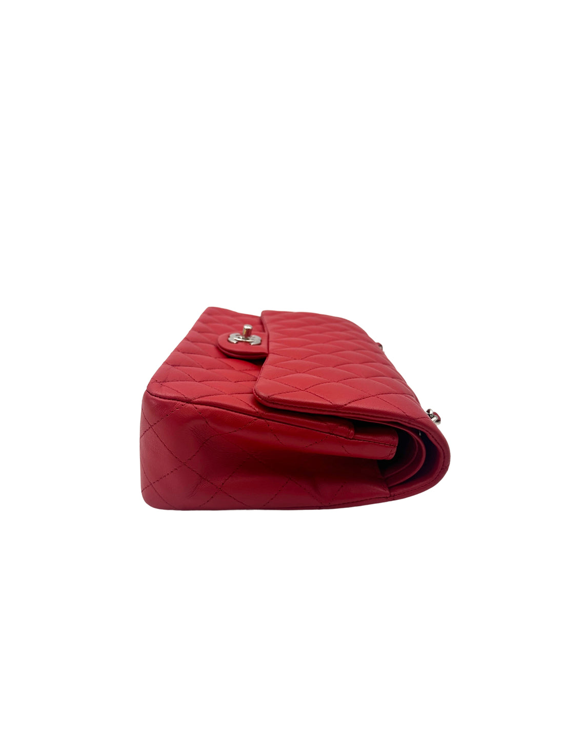 Chanel Classic Flap Red Quilted Leather Flap Bag With Silver Buckle(18***28) CC2055