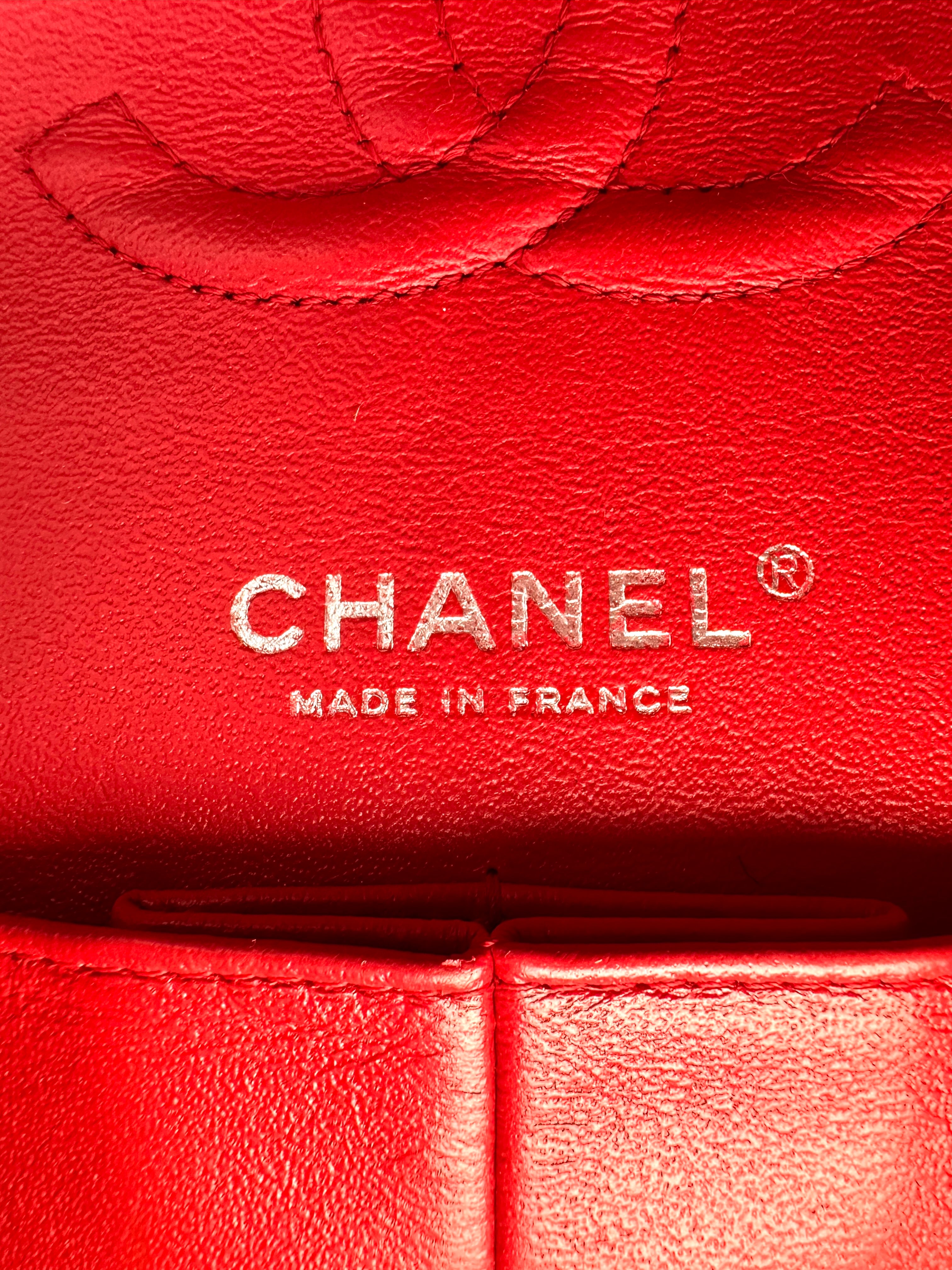 Chanel Classic Flap Red Quilted Leather Flap Bag With Silver Buckle(18***28) CC2055