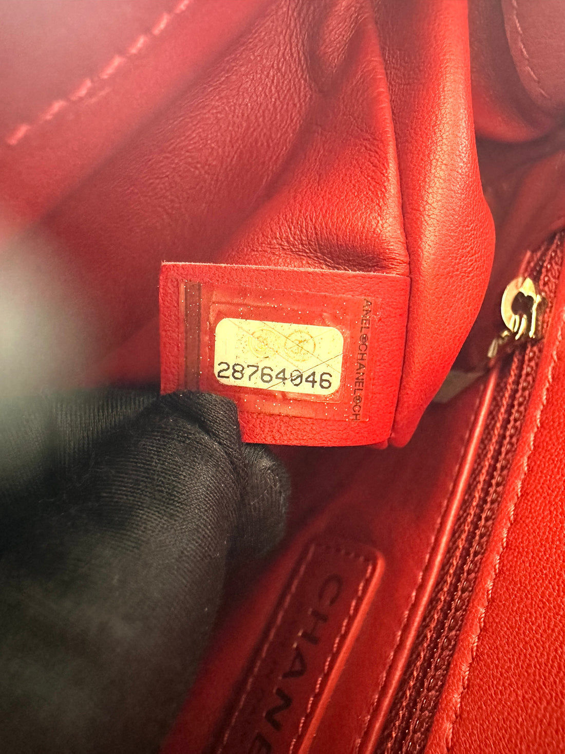 Chanel Classic Flap Red Quilted Lambskin Top Handle Flap Bag With Gold Buckle(28***46) CC2054