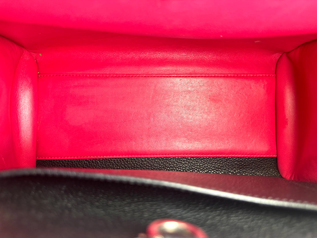 Louis Vuitton City Steamer PM Black/Red Grained Leather Handle Bag LV2887