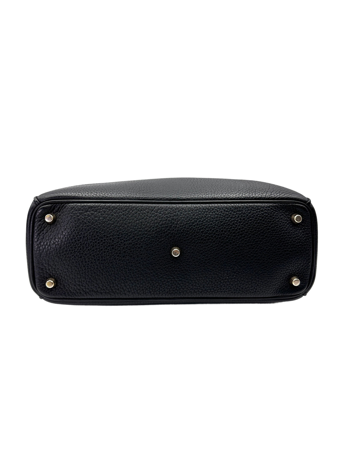 Christian Dior Diorissimo Black Leather Top Handle Bag With Pouch DR759