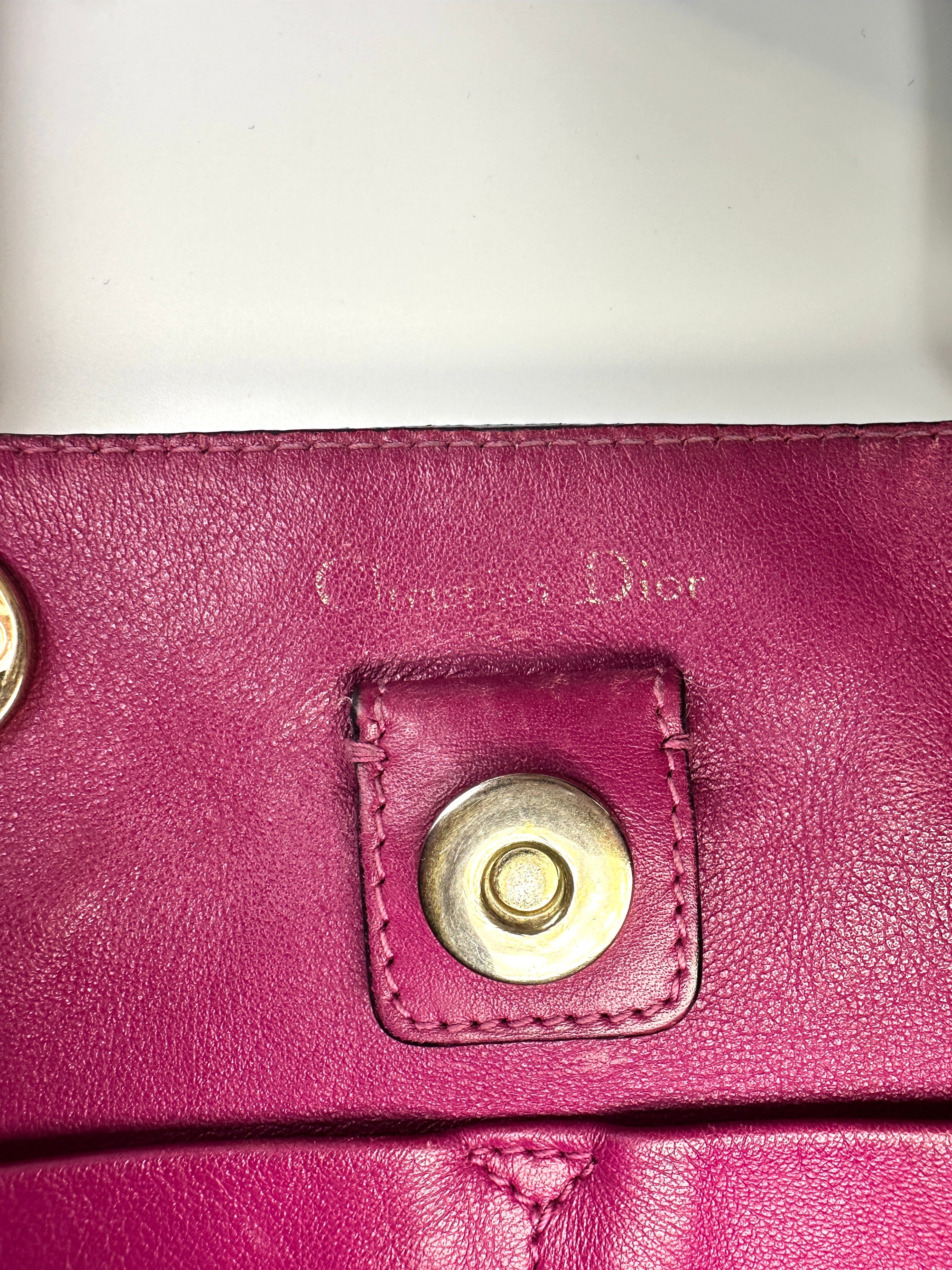 Christian Dior Diorissimo Black Leather Top Handle Bag With Pouch DR759