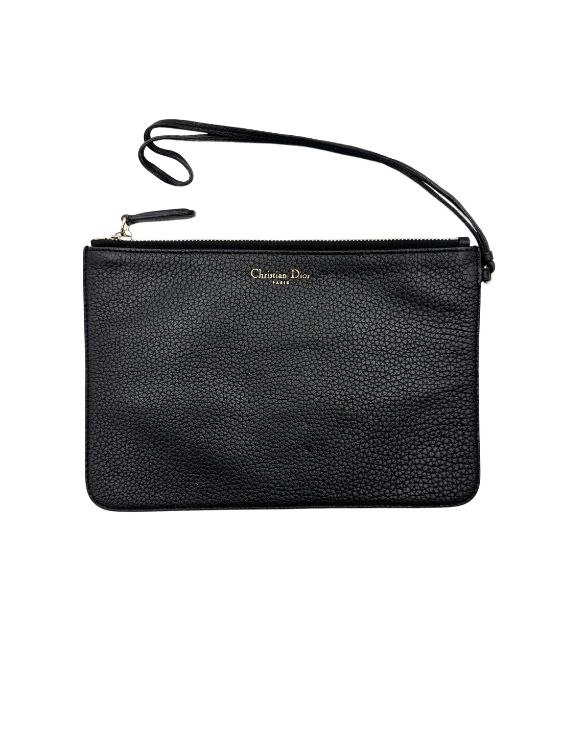 Christian Dior Diorissimo Black Leather Top Handle Bag With Pouch DR759