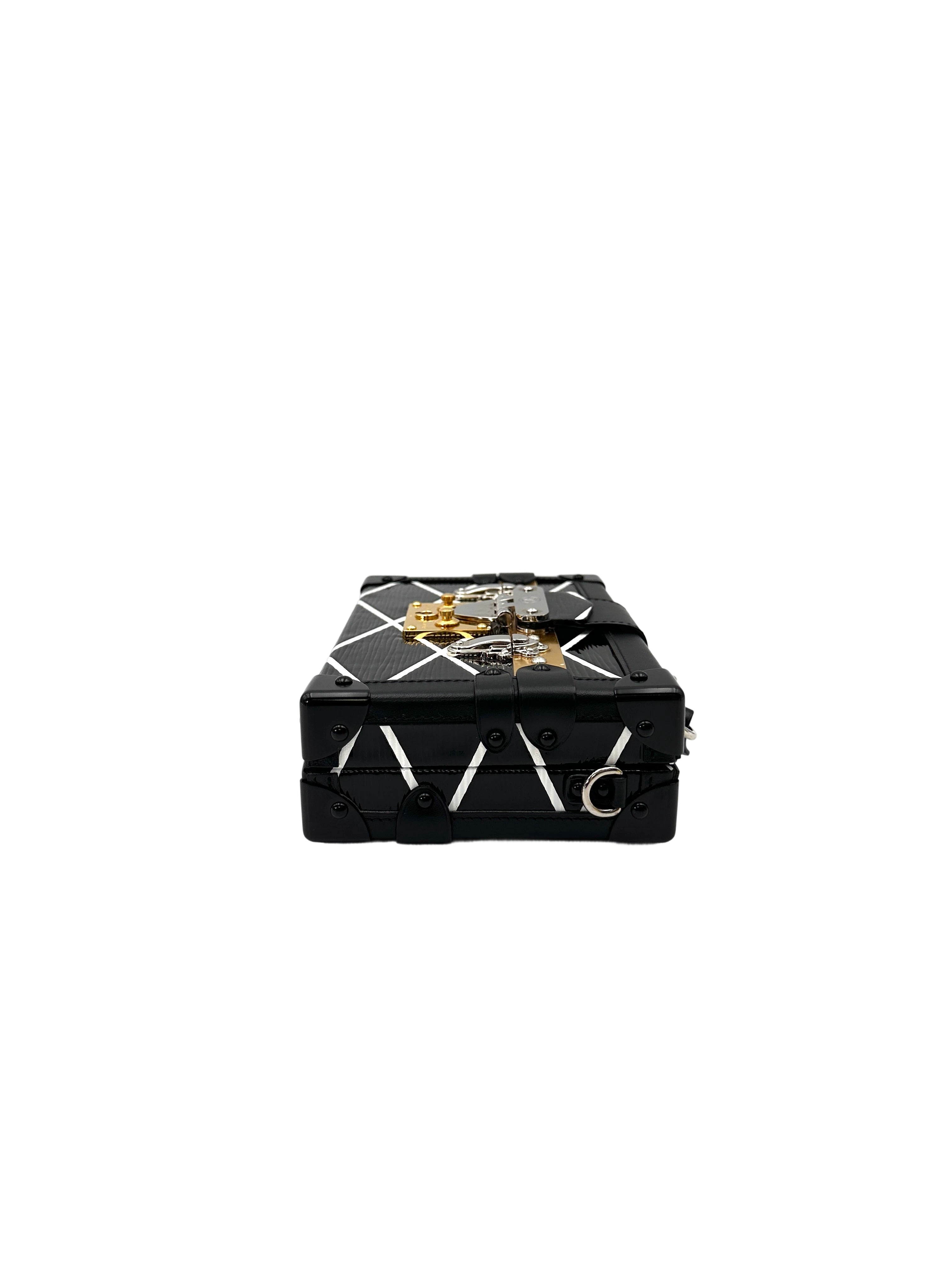 Louis Vuitton Petite Malle Black Epi Leather Cross Pattern Shoulder Bag LV2885