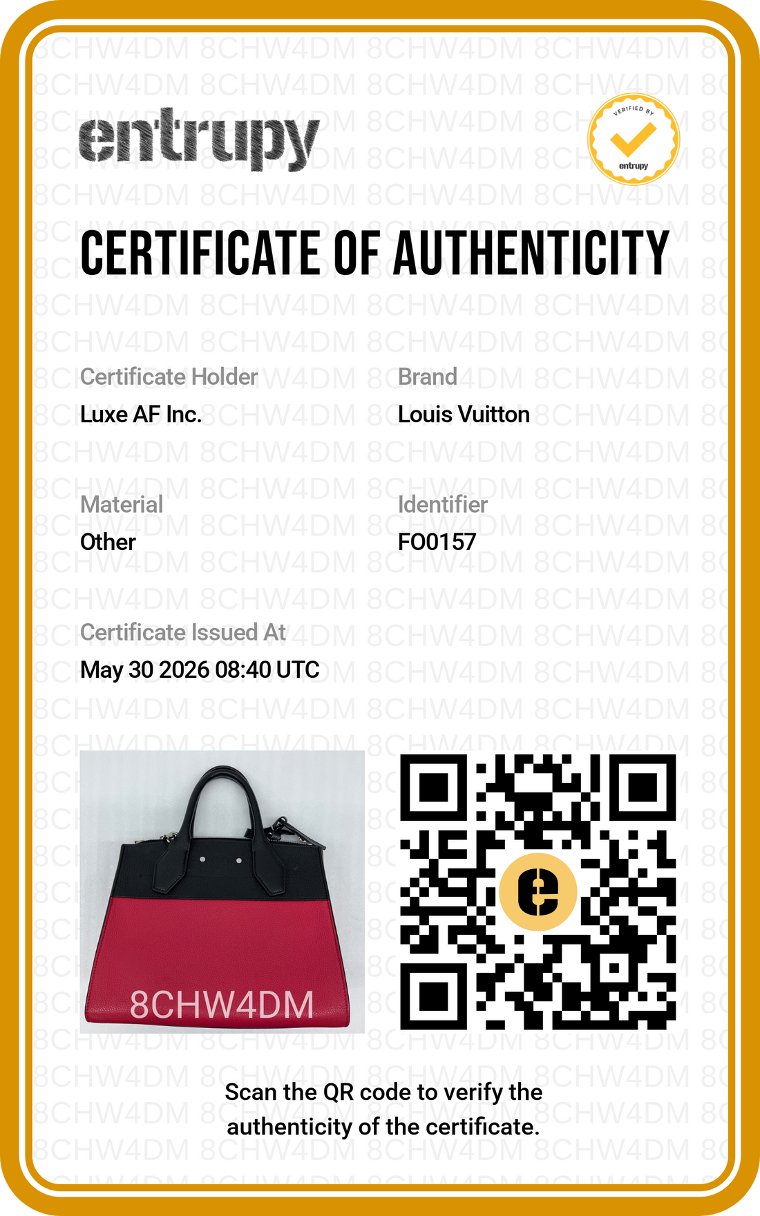 Louis Vuitton City Steamer PM Black/Red Grained Leather Handle Bag LV2887
