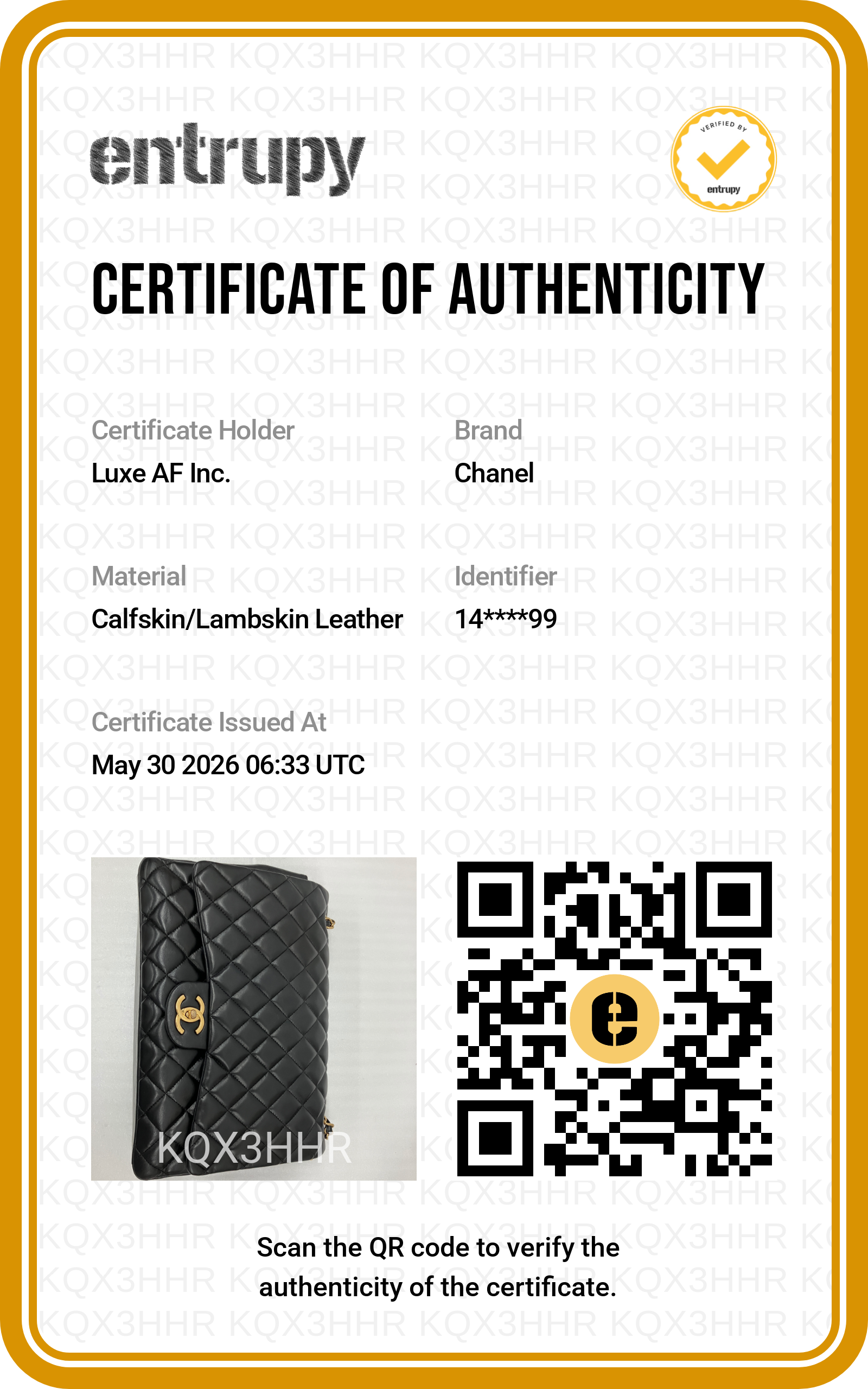 Chanel Classic Flap Black Quilted Lambskin Jumbo Shoulder Bag With Gold Buckle(14***99) CC2052